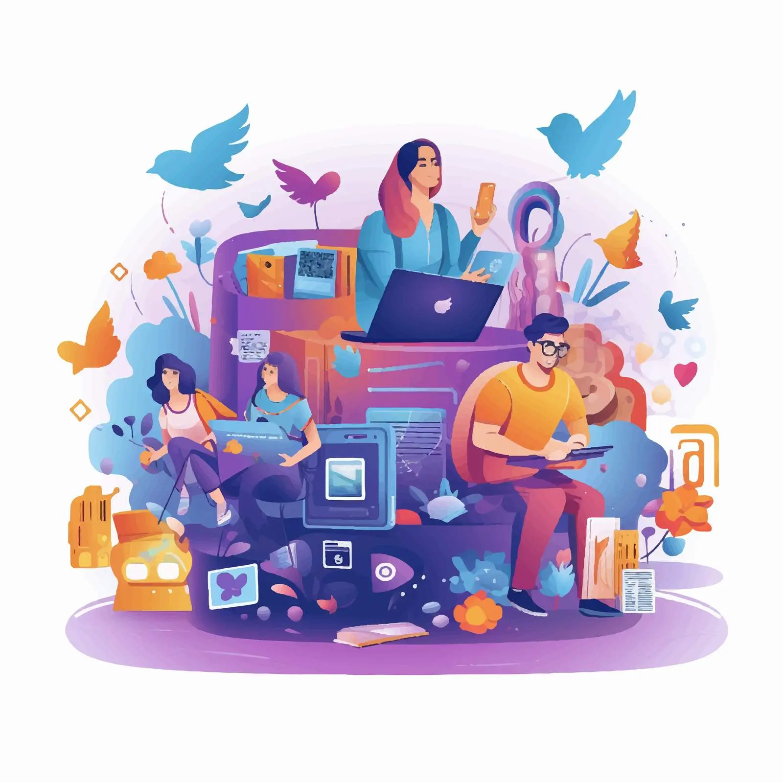 Social Media Digital Marketing Vector Graphics – free analytics image from Dotvec