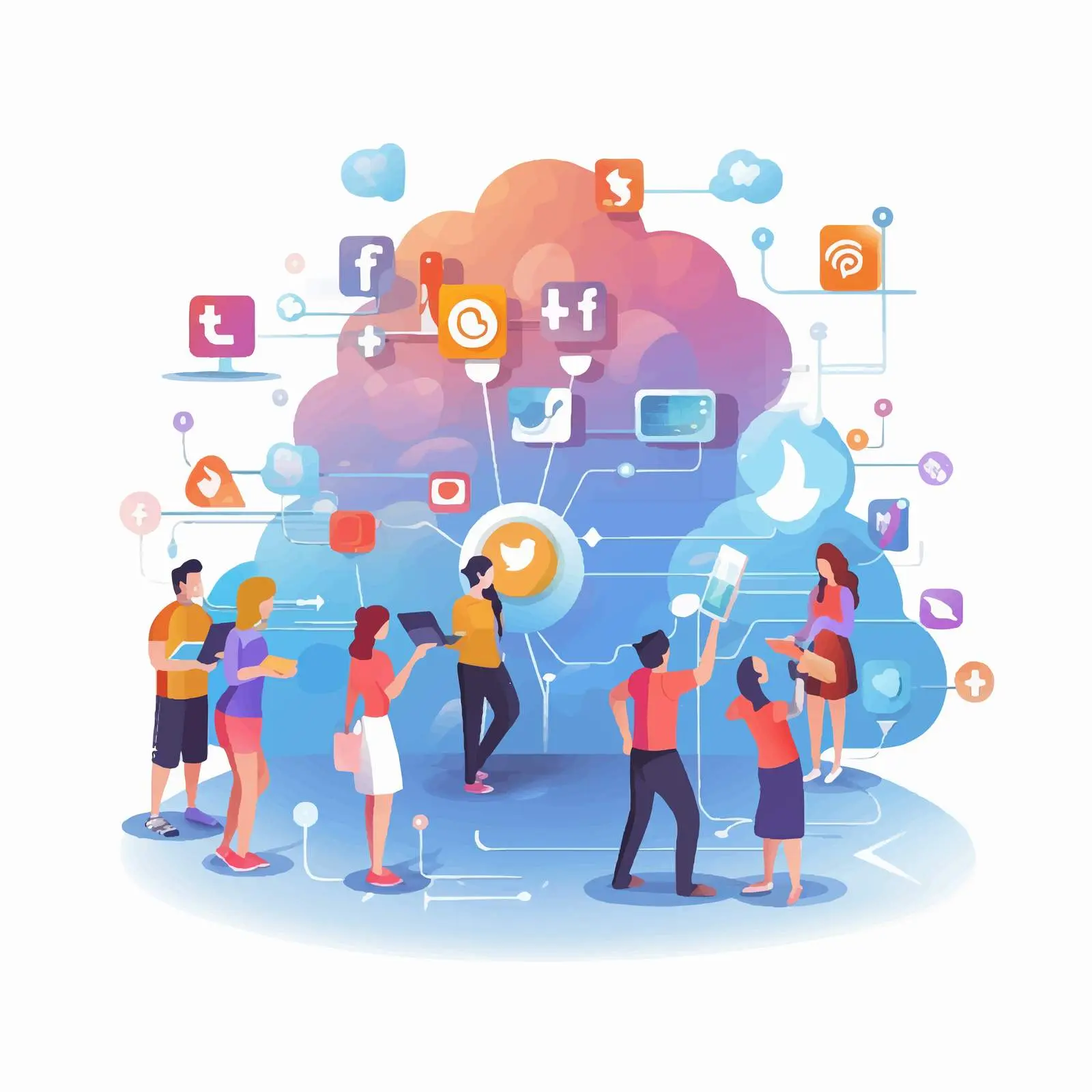 Social Media Networking Vector Illustration Design — free download from Dotvec