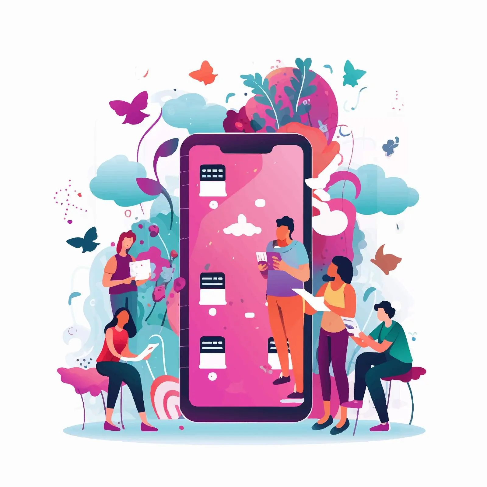 Social Media Networking Vector Illustration Design — free download from Dotvec