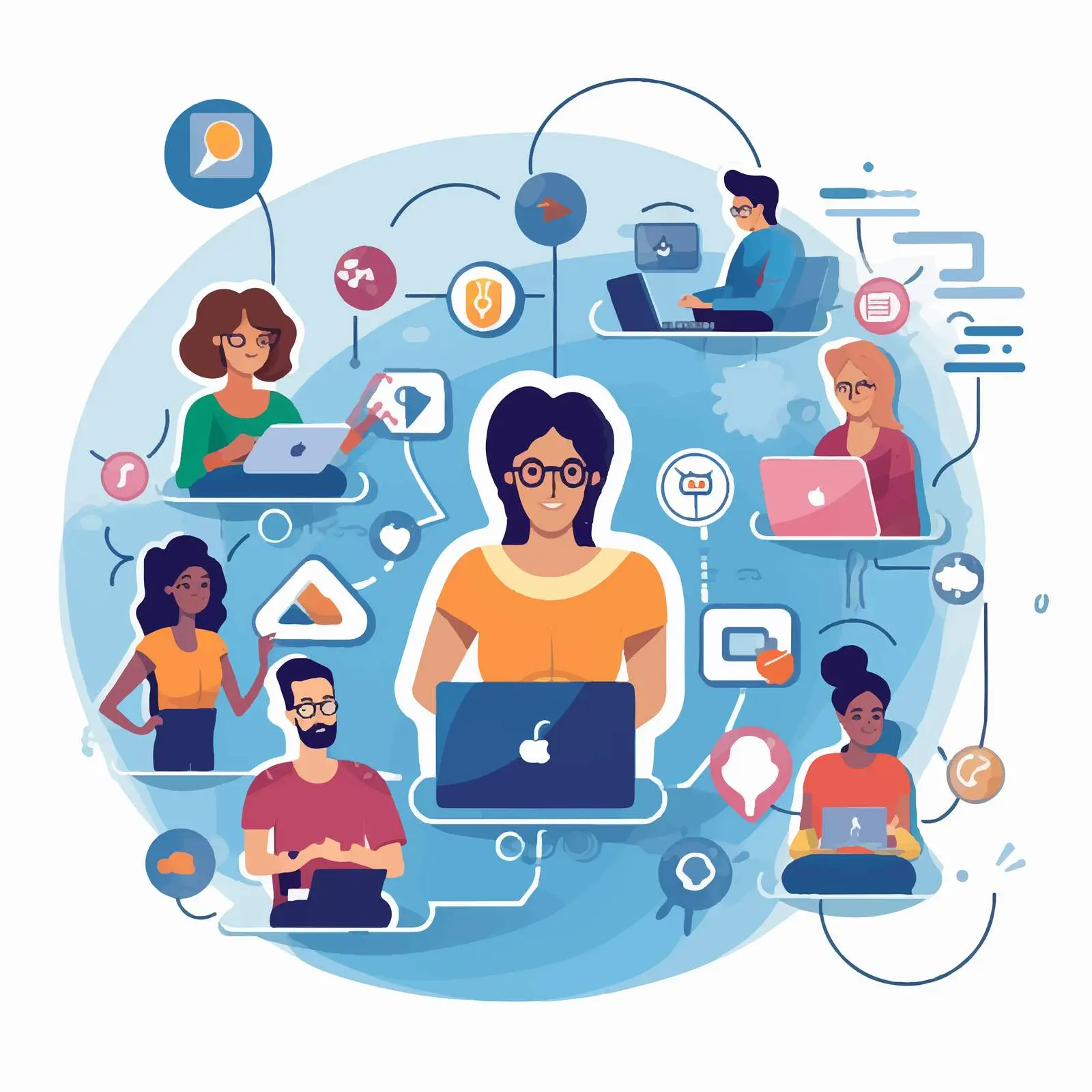 Social Media Networking Vector Design Illustration – free platform image from Dotvec