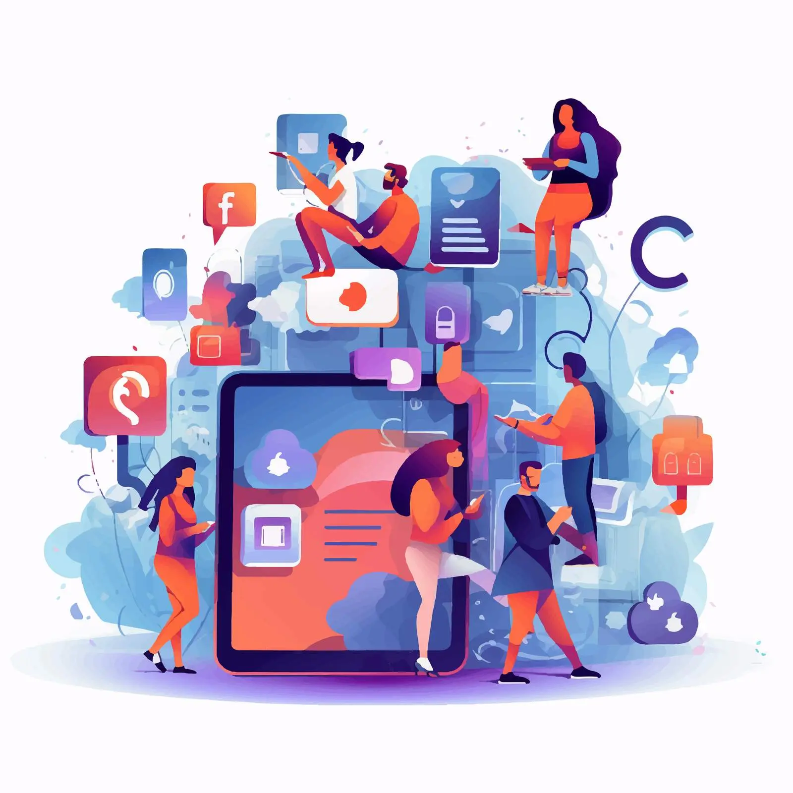 Social Media Networking Vector Illustration Design – free platform image from Dotvec