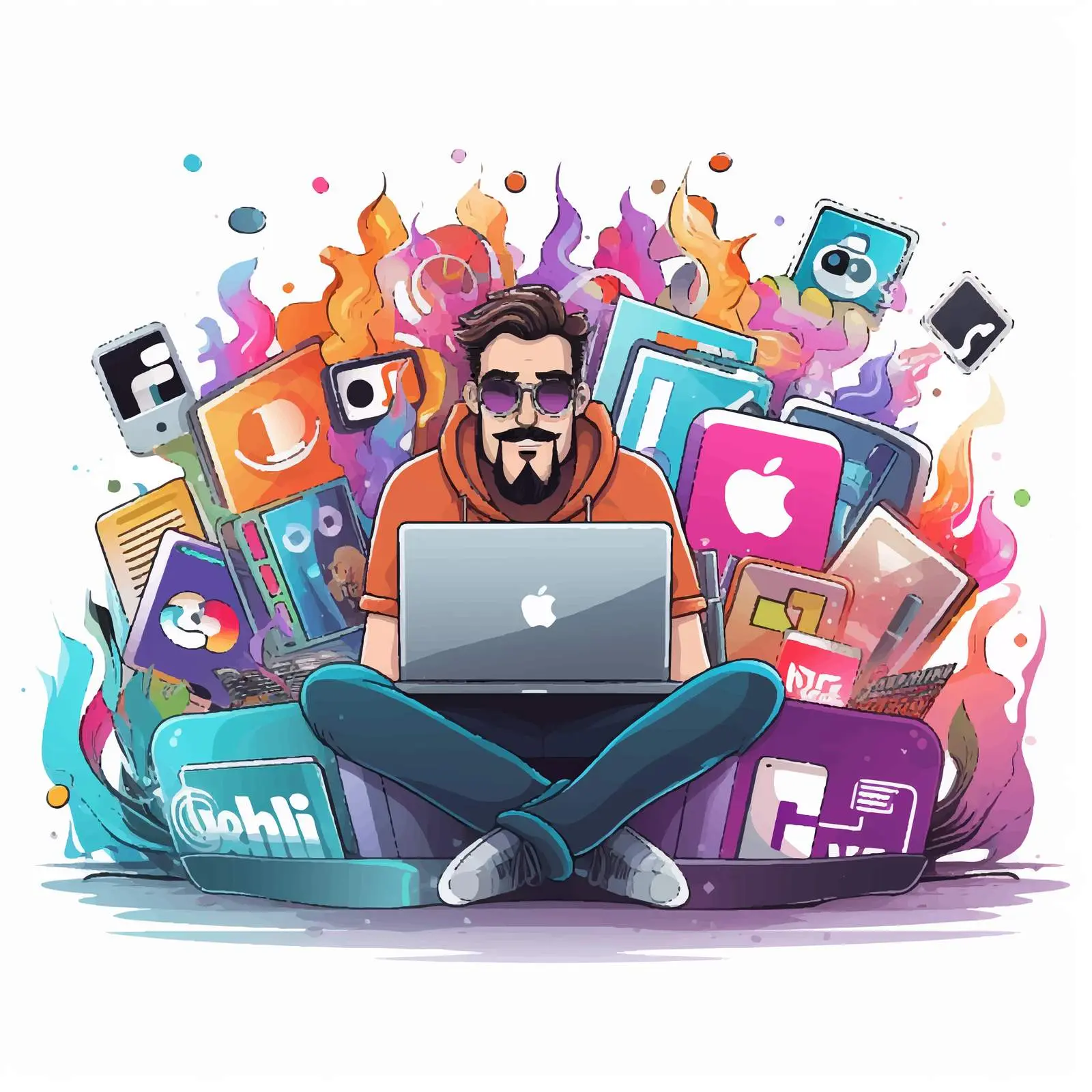 Social Media Entertainment Graphic Design Illustration – free platform image from Dotvec