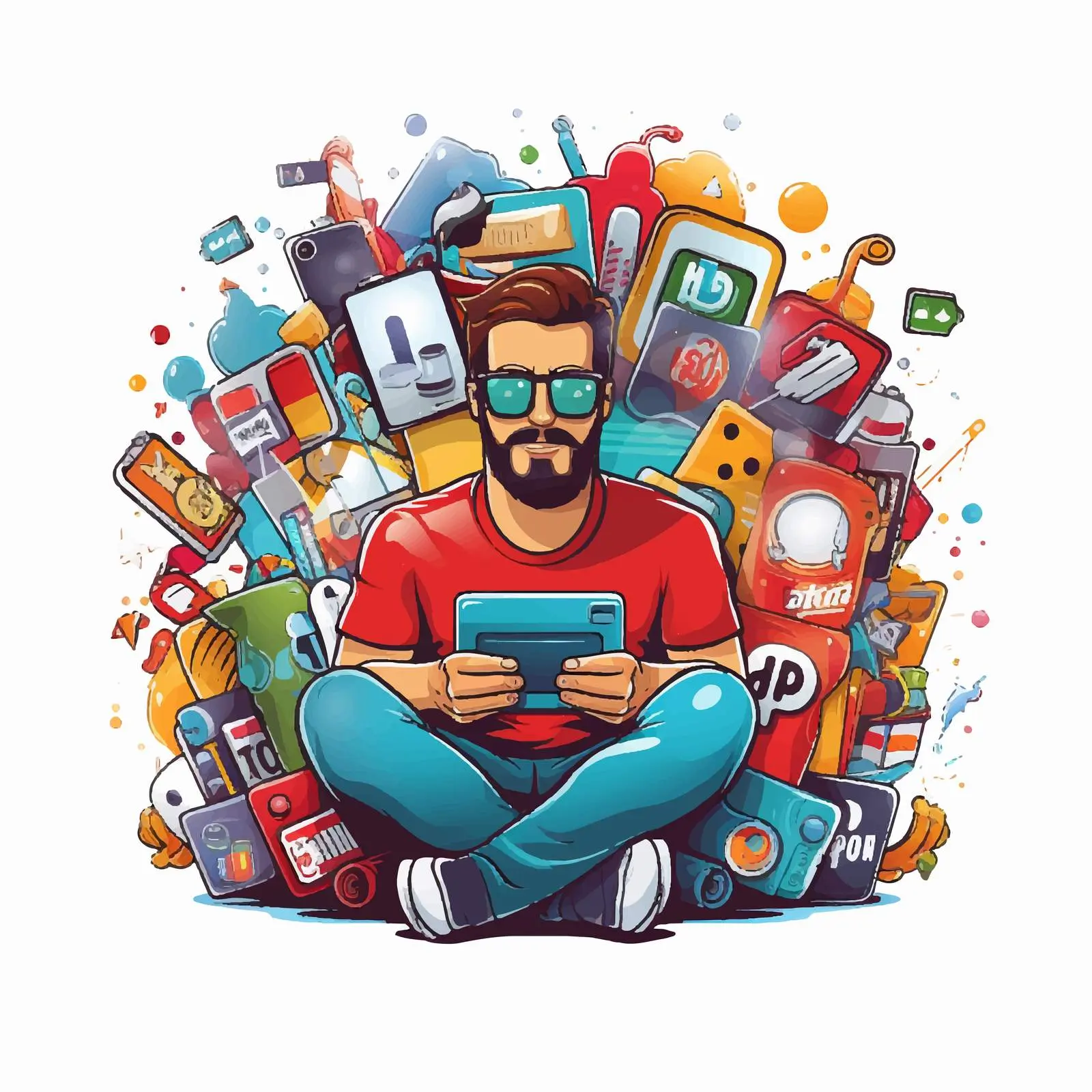 Social Media Entertainment Graphic Design Vector Illustration — free download from Dotvec