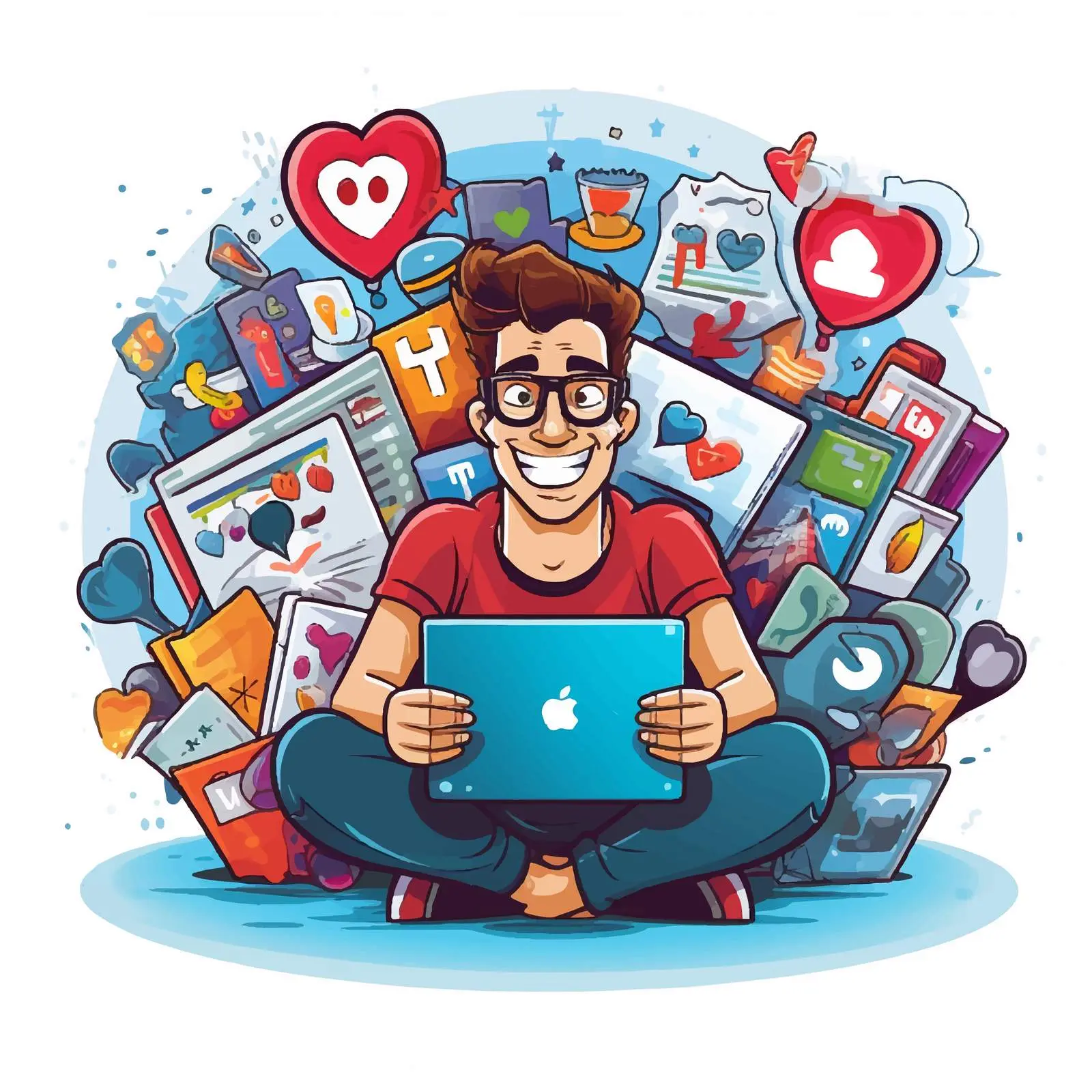 Social Media Entertainment Graphic Design Vector Illustration — free download from Dotvec