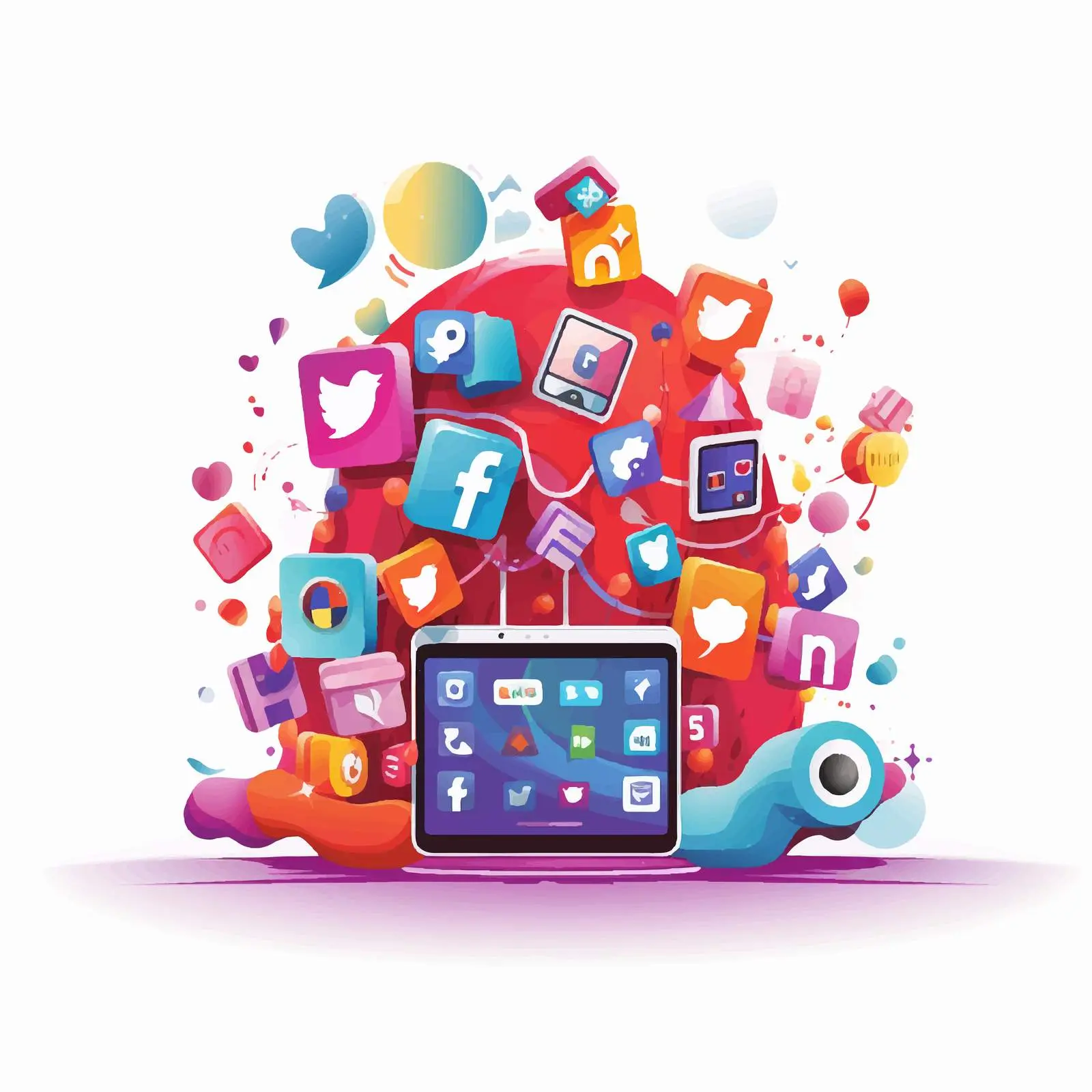 Social Media Graphic Design Vector Illustration — free download from Dotvec