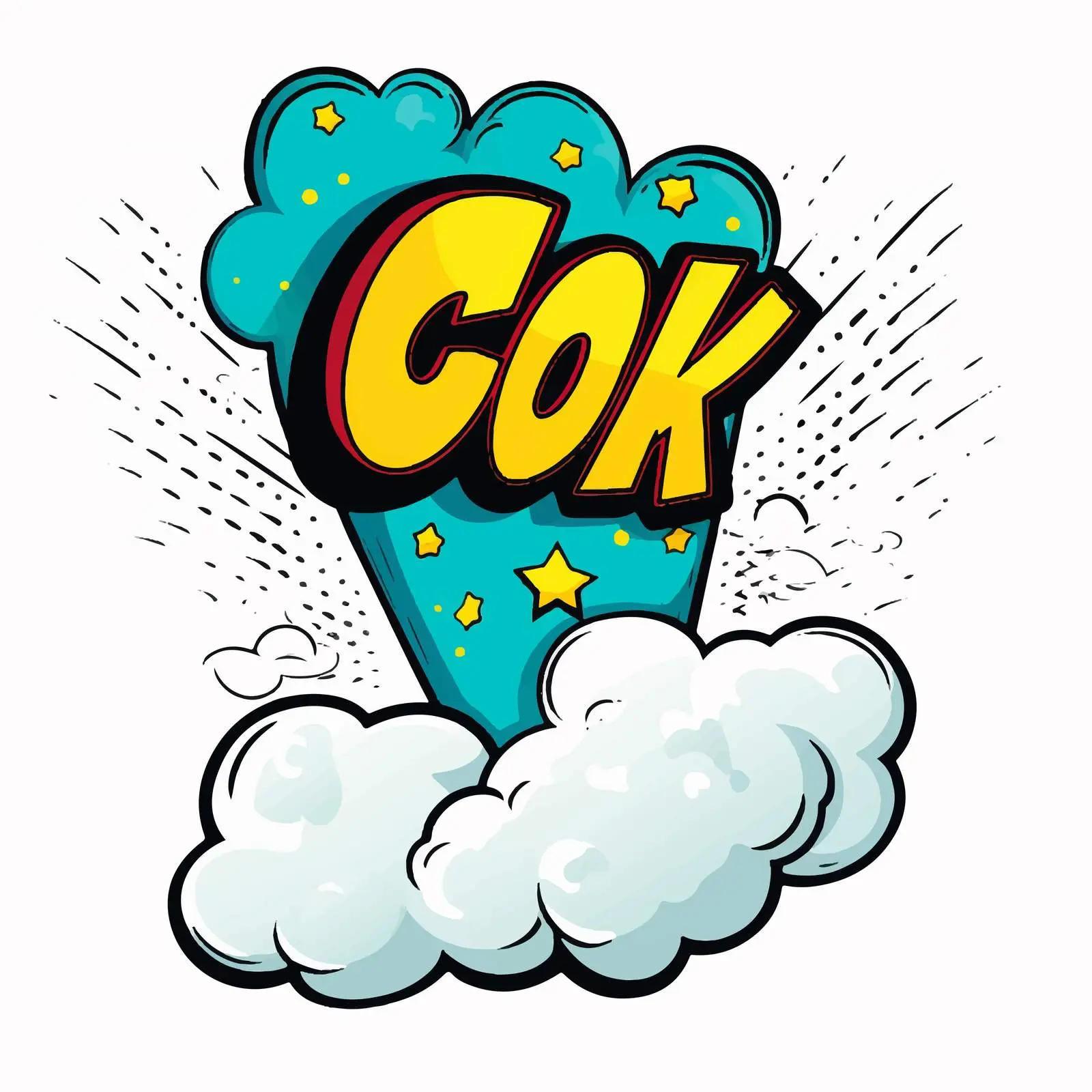 Comic Cloud Explosion Vector Illustration – free cloud design image from Dotvec