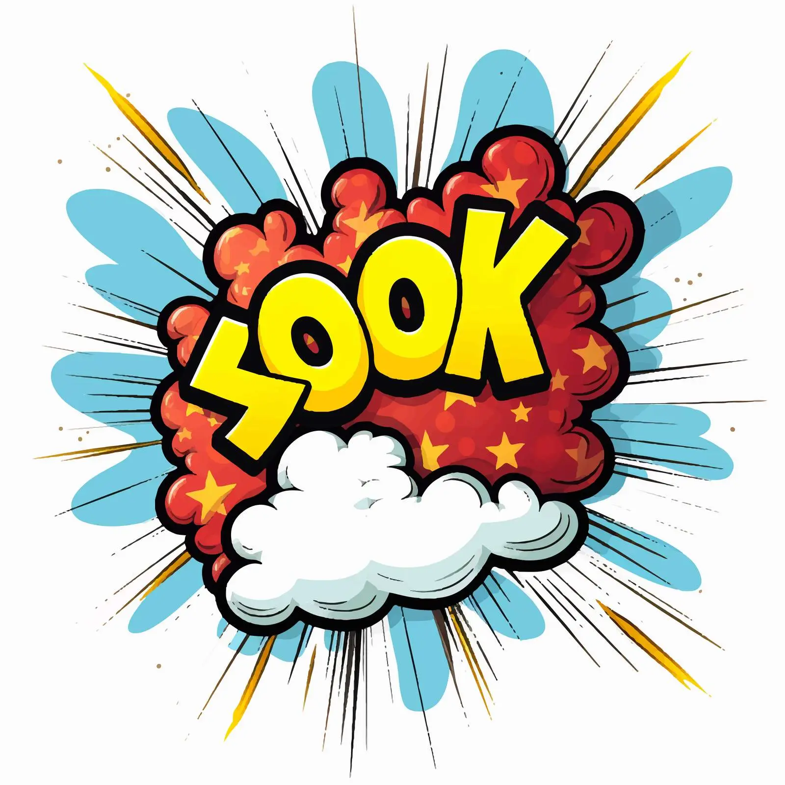 Comic Cloud Explosion with Text Element — free download from Dotvec