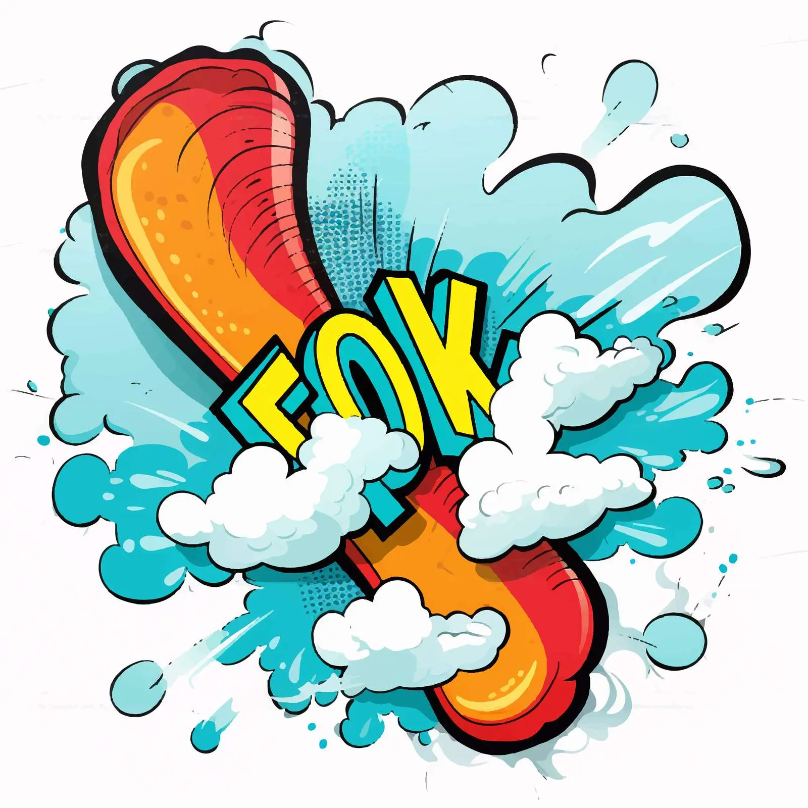 Comic Cloud Explosion Vector Isolated on White Background – free impactful image from Dotvec