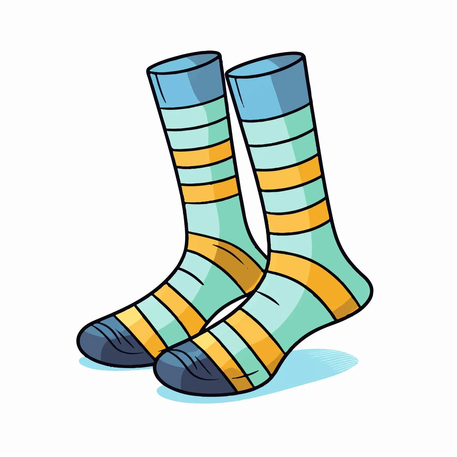 Cartoon Socks Line Vector Illustration — free download from Dotvec