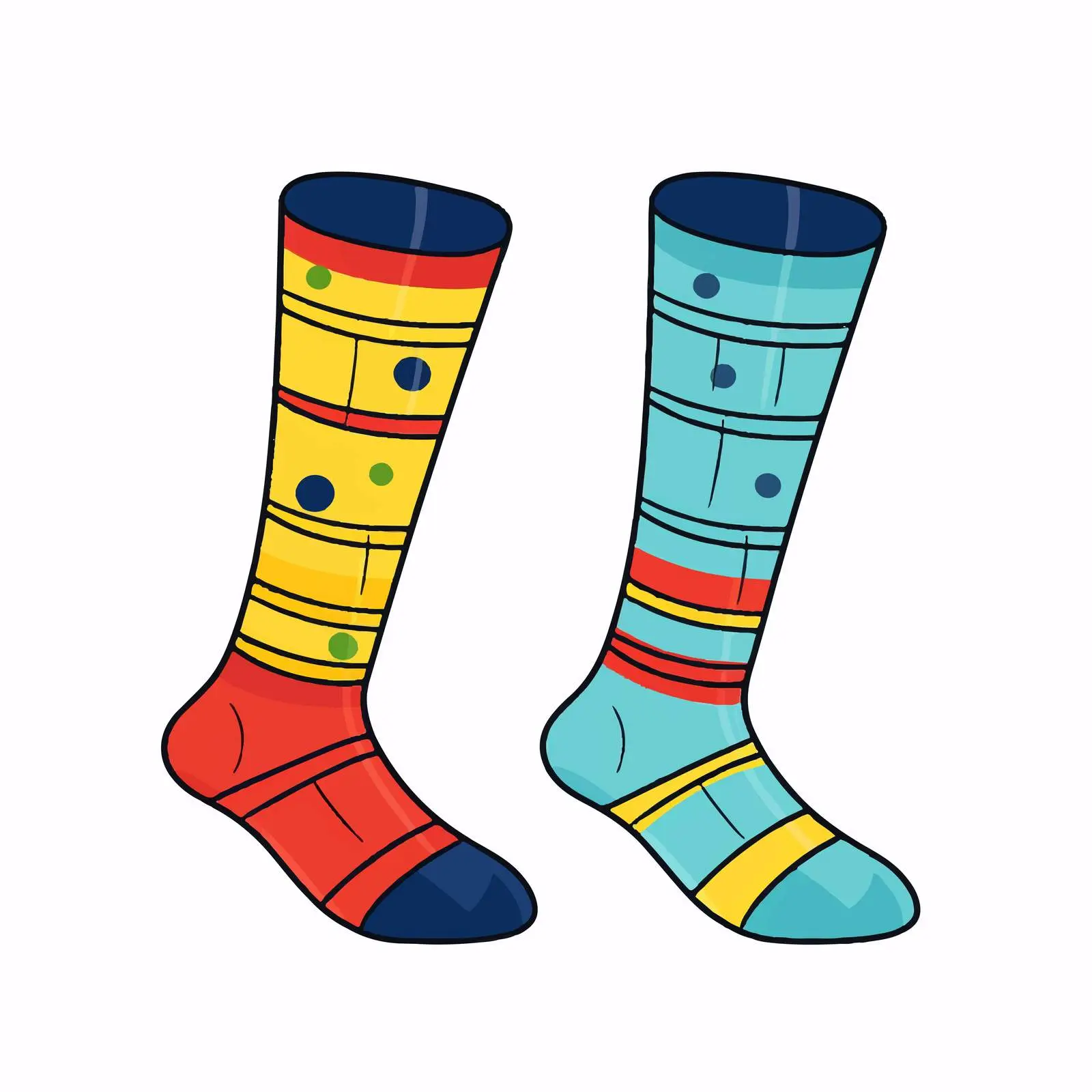 Colorful Cartoon Socks Vector Illustration — free download from Dotvec