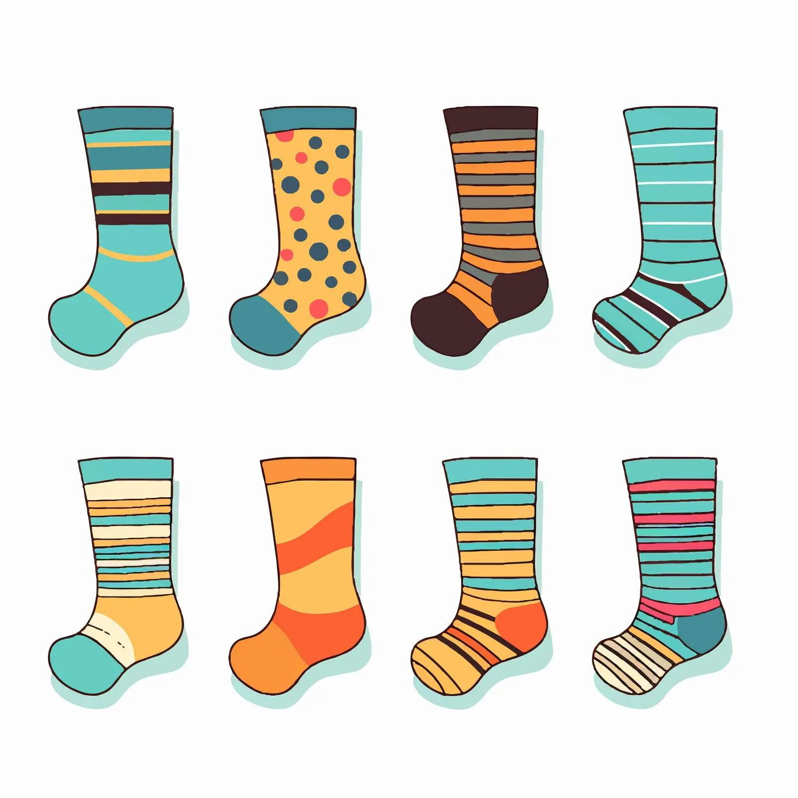 Cartoon Vector Illustration of Colorful Socks — free download from Dotvec