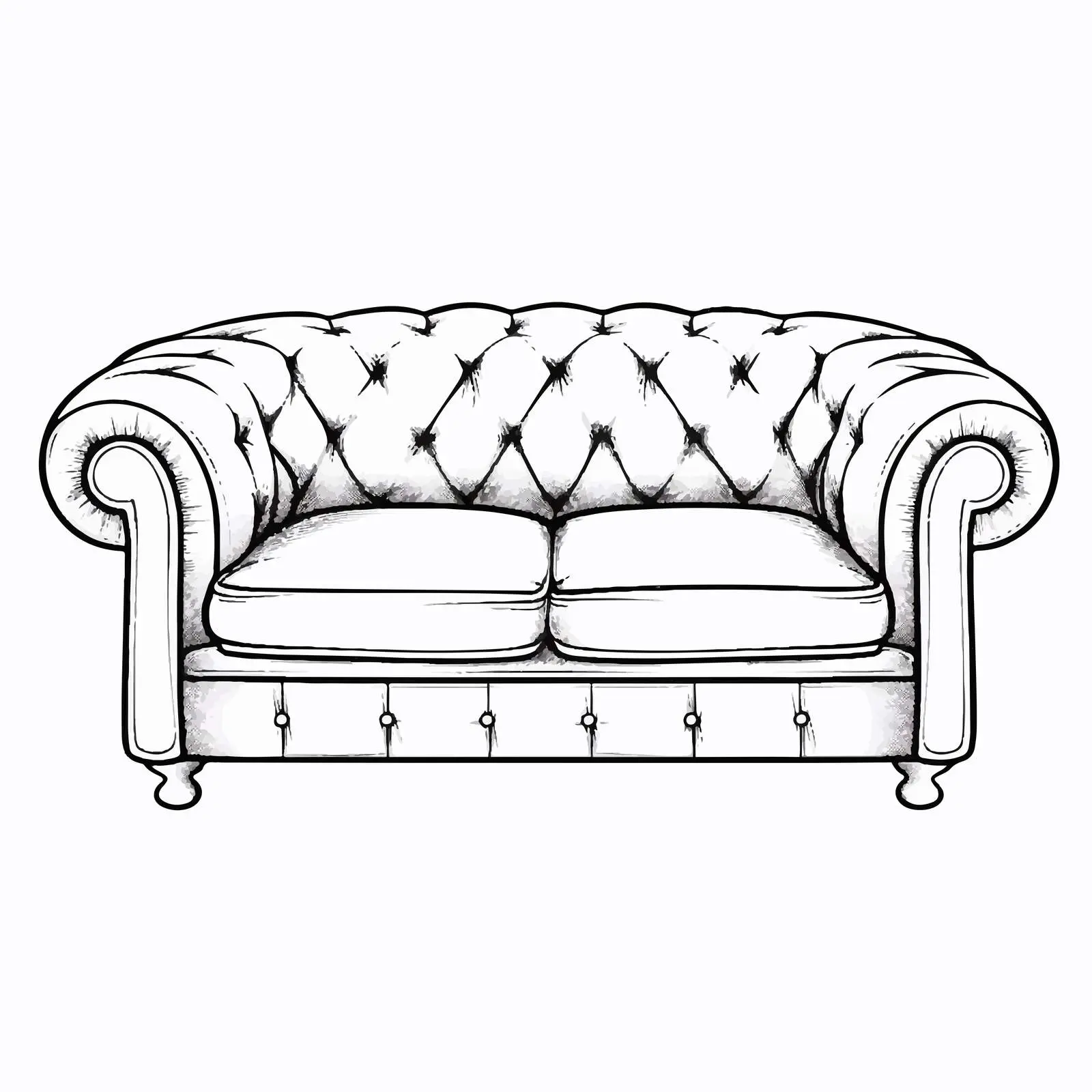 Sofa Coloring Vector Illustration on White Background — free download from Dotvec