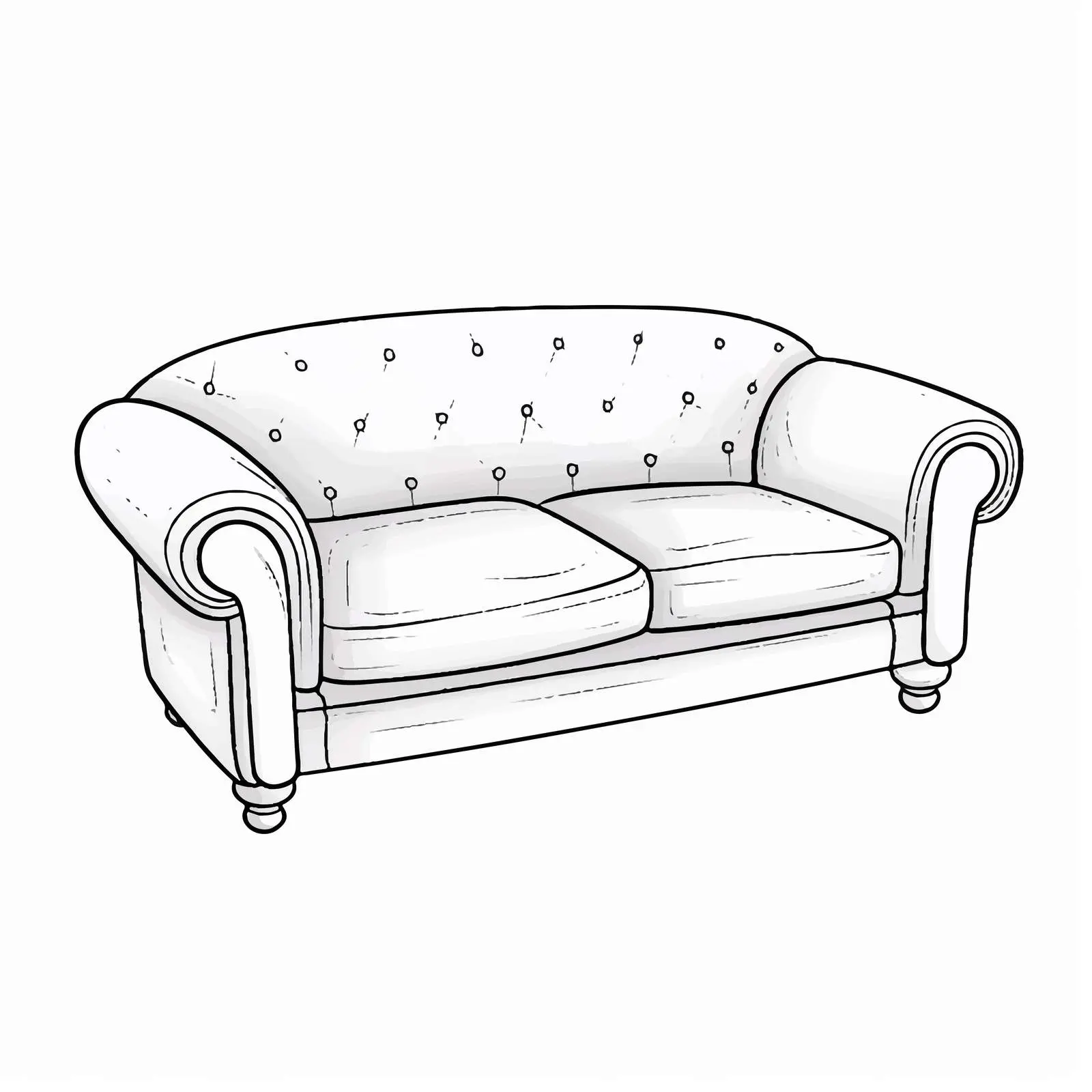 Sofa Coloring Vector Illustration on White Background — free download from Dotvec