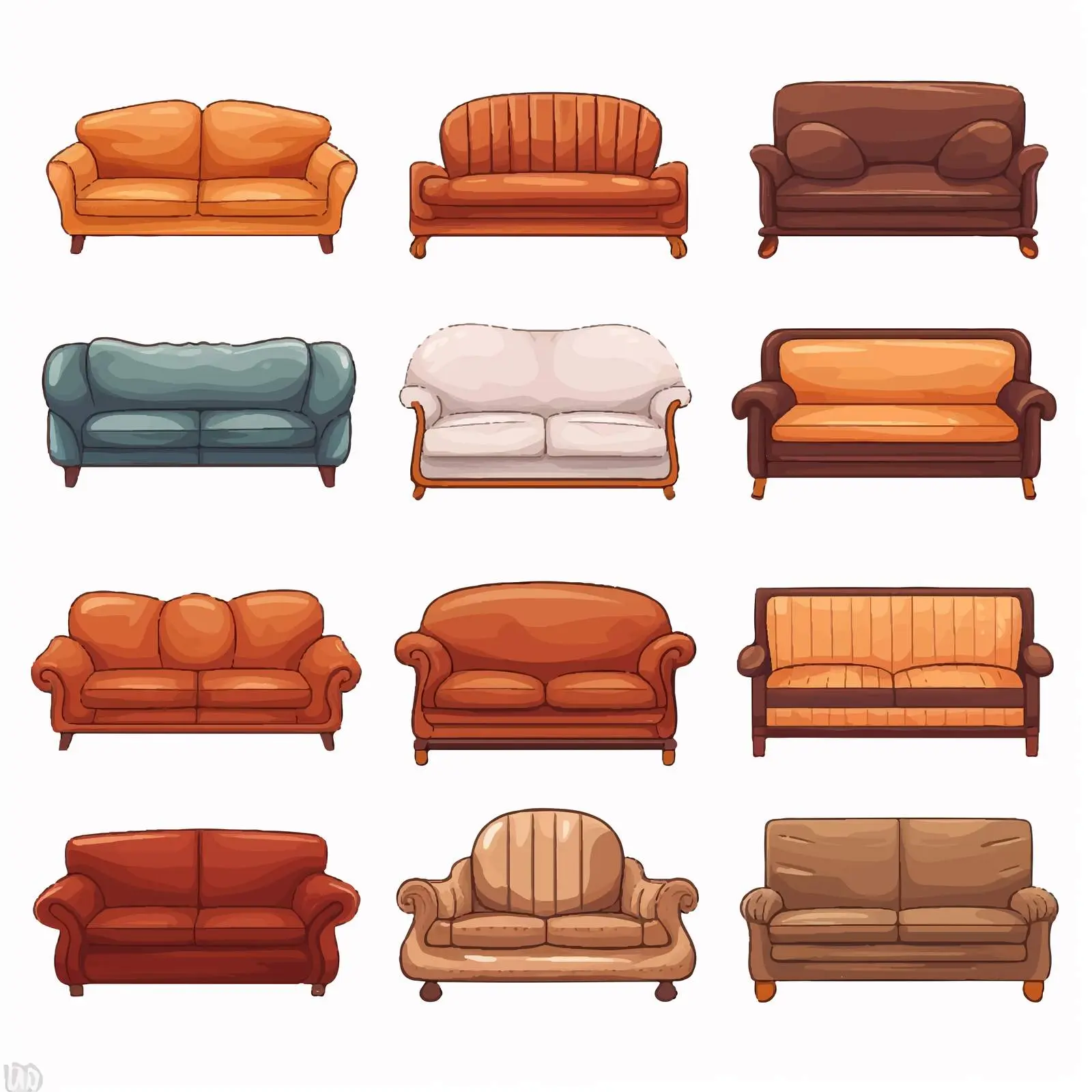 Top View Sofa Line Illustration on White Background — free download from Dotvec