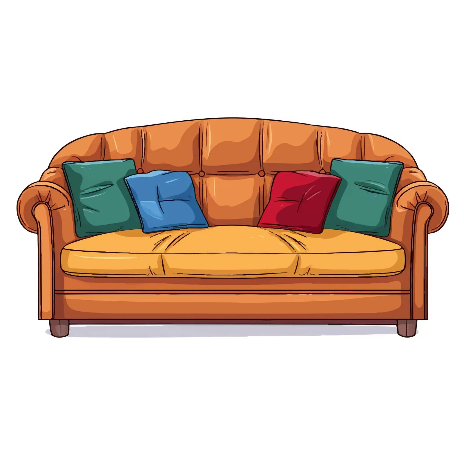 Top View Sofa Line Illustration on White Background — free download from Dotvec