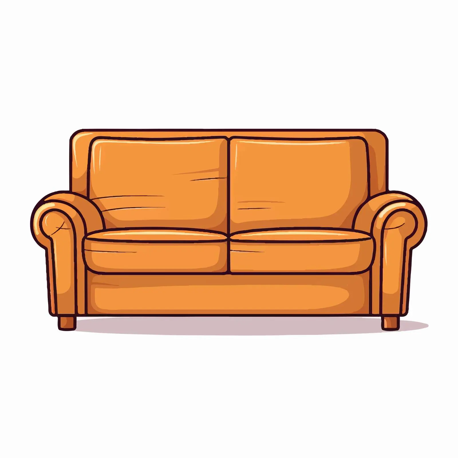 Cartoon Sofa Line Vector Illustration — free download from Dotvec
