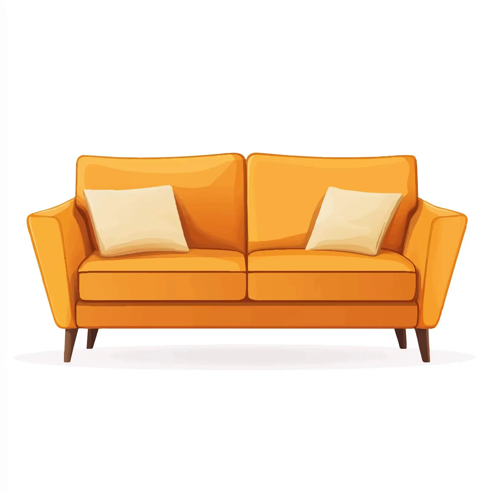 Cozy Sofa with Pillow in Living Room Vector — free download from Dotvec