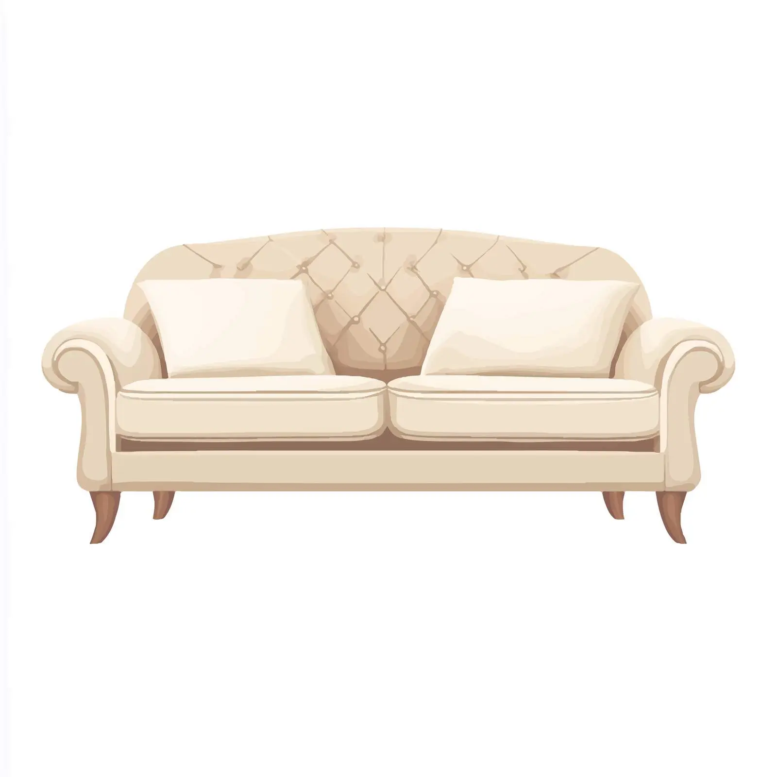 Stylish Sofa with Pillow in Living Room Vector — free download from Dotvec