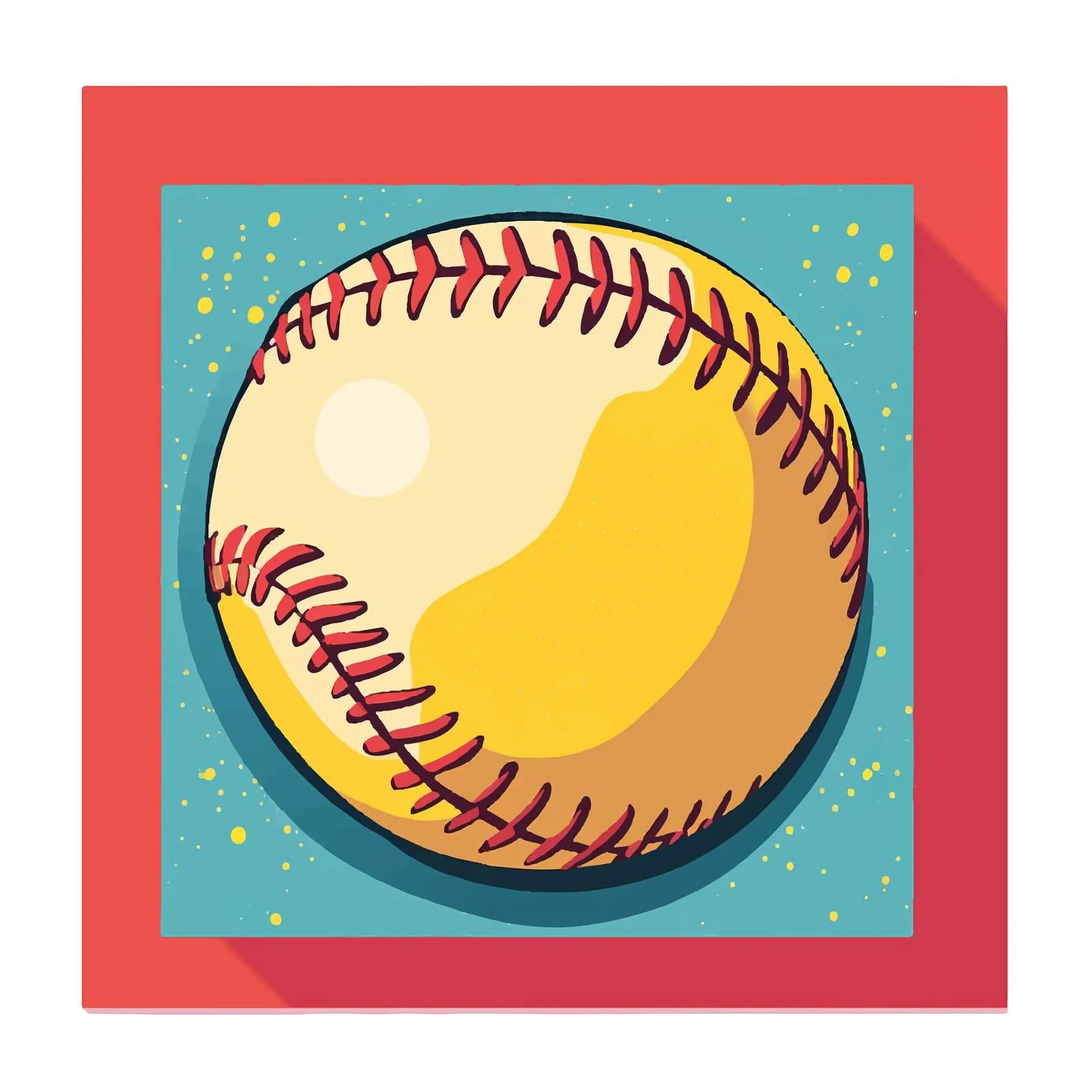Flat Vector Softball Illustration in Frame — free download from Dotvec