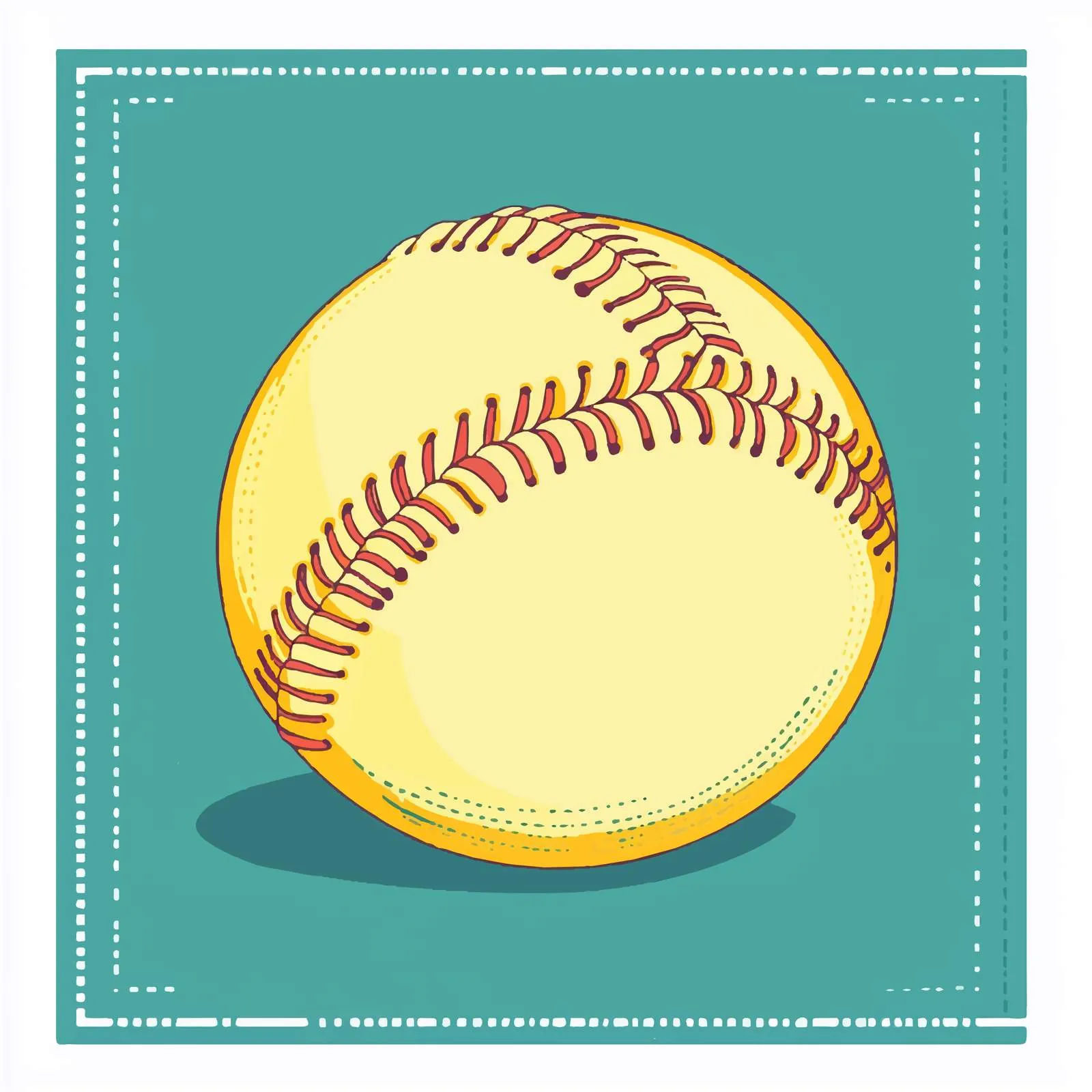 Flat Vector Illustration of Softball in a Frame — free download from Dotvec