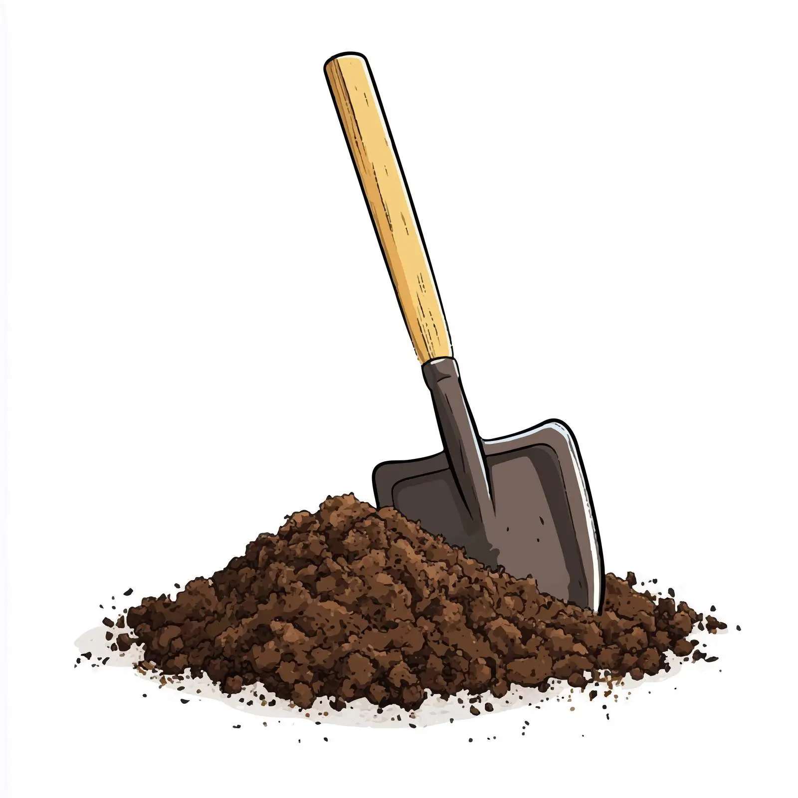 Cartoon Soil and Shovel Vector Illustration — free download from Dotvec