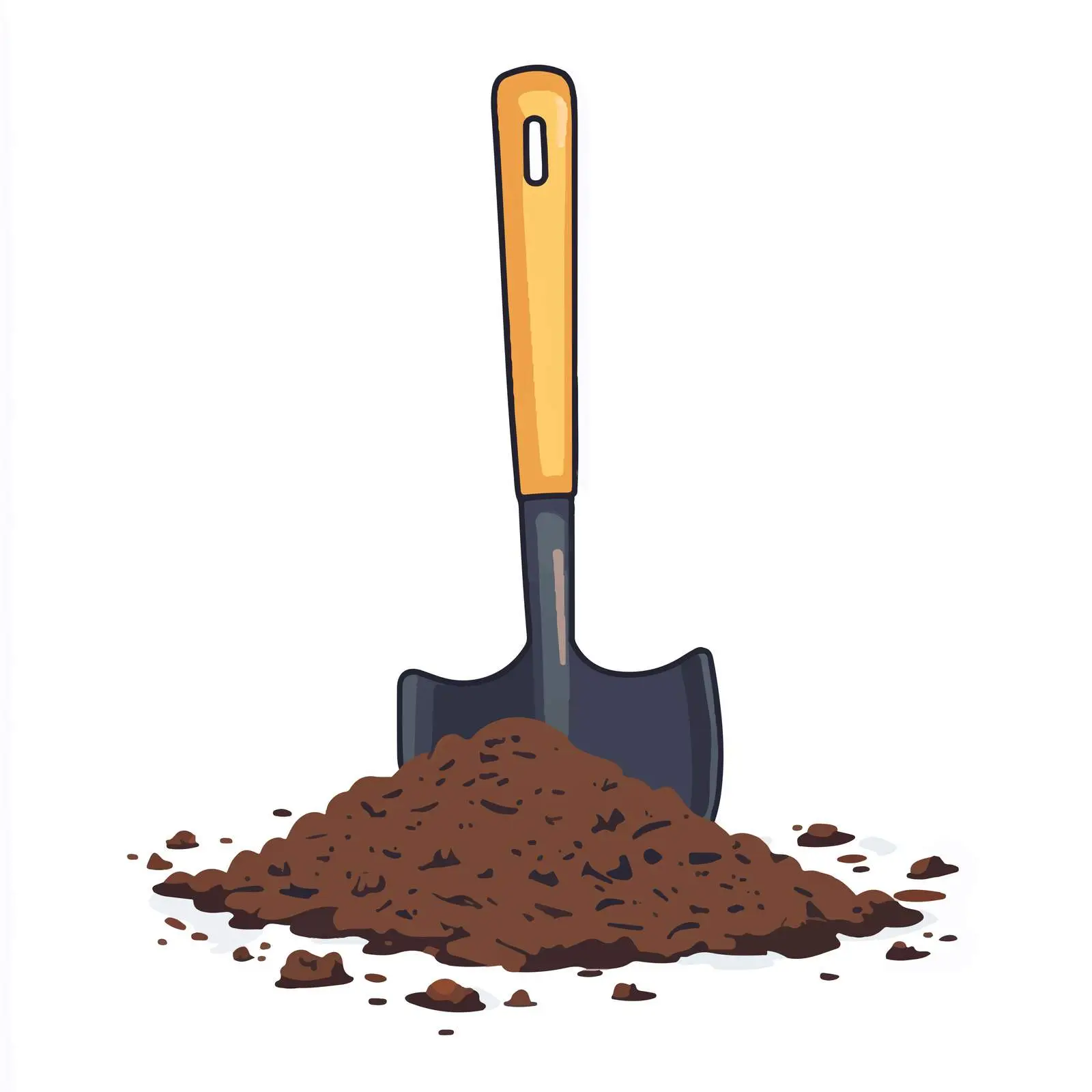 Cartoon Soil and Shovel Vector Illustration — free download from Dotvec