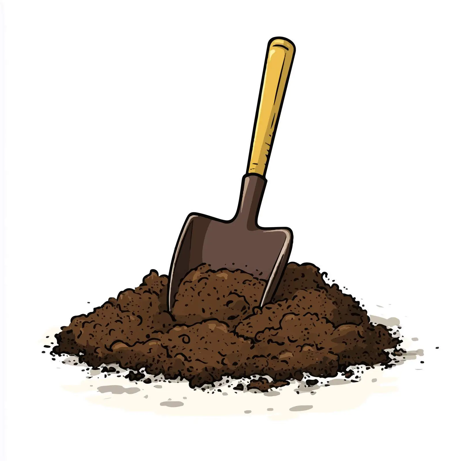 Cartoon Soil and Shovel Vector Illustration — free download from Dotvec