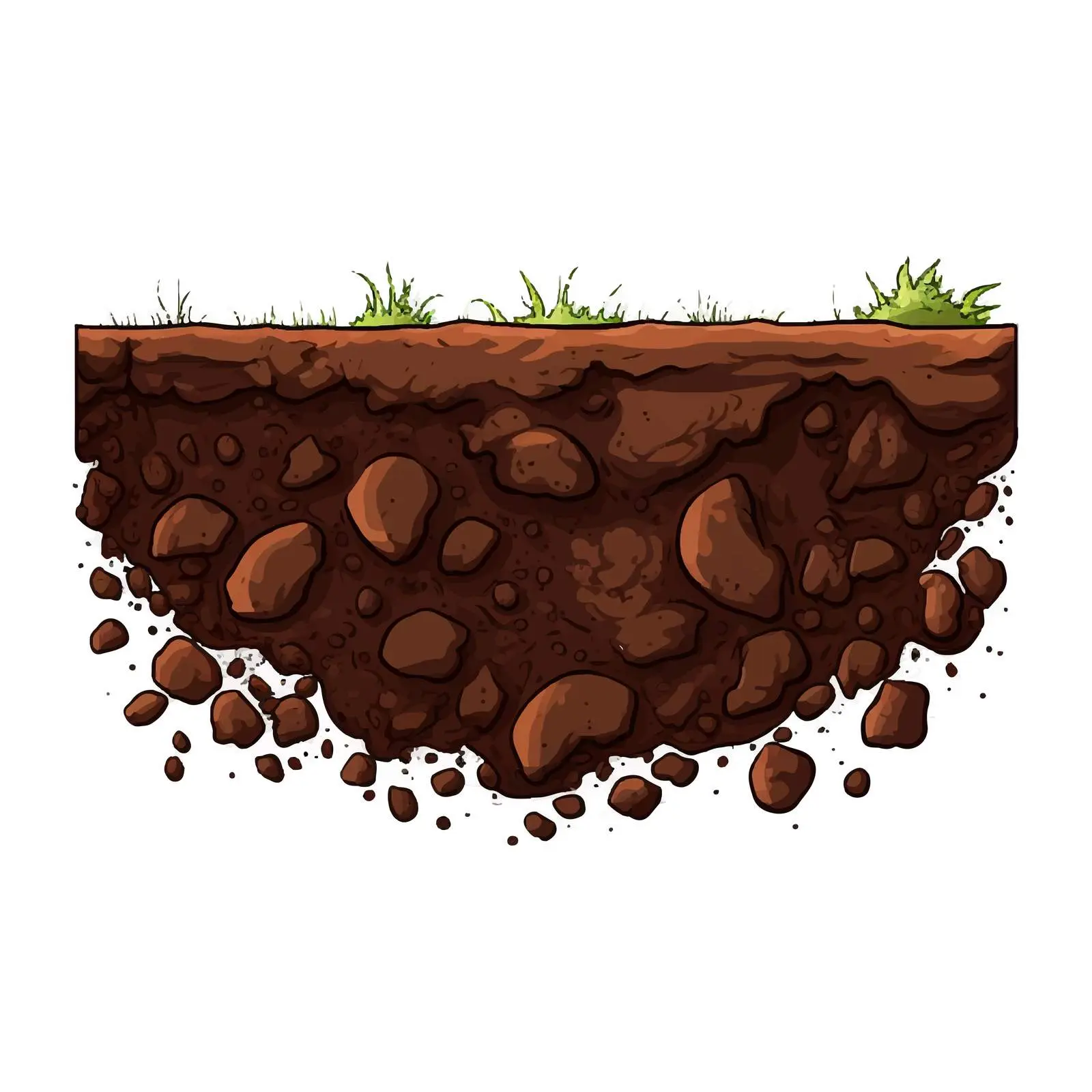 Soil Line Vector Illustration on White Background — free download from Dotvec