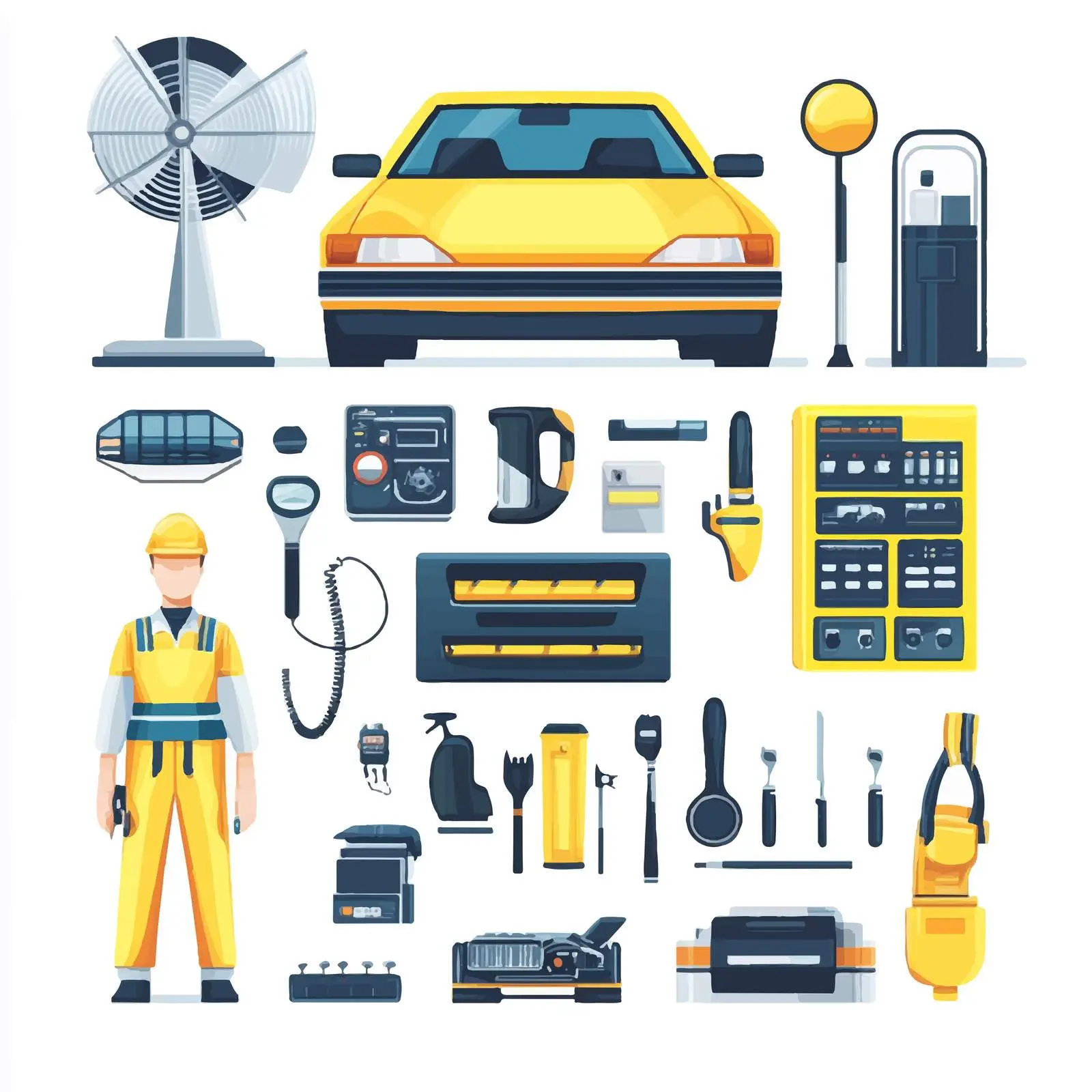 Solar and Automotive Service Vector Icons — free download from Dotvec