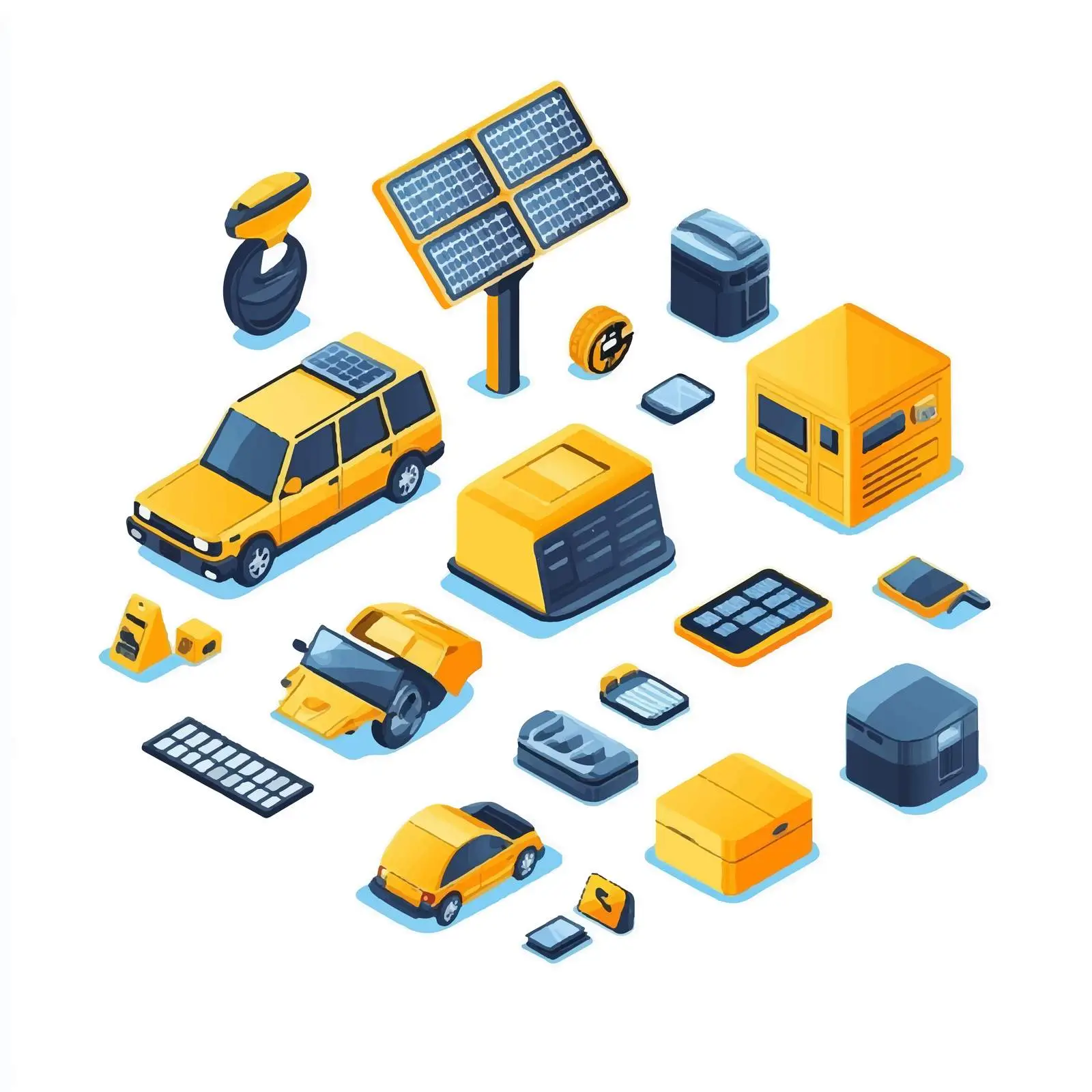 Solar and Automotive Service Design Icons — free download from Dotvec