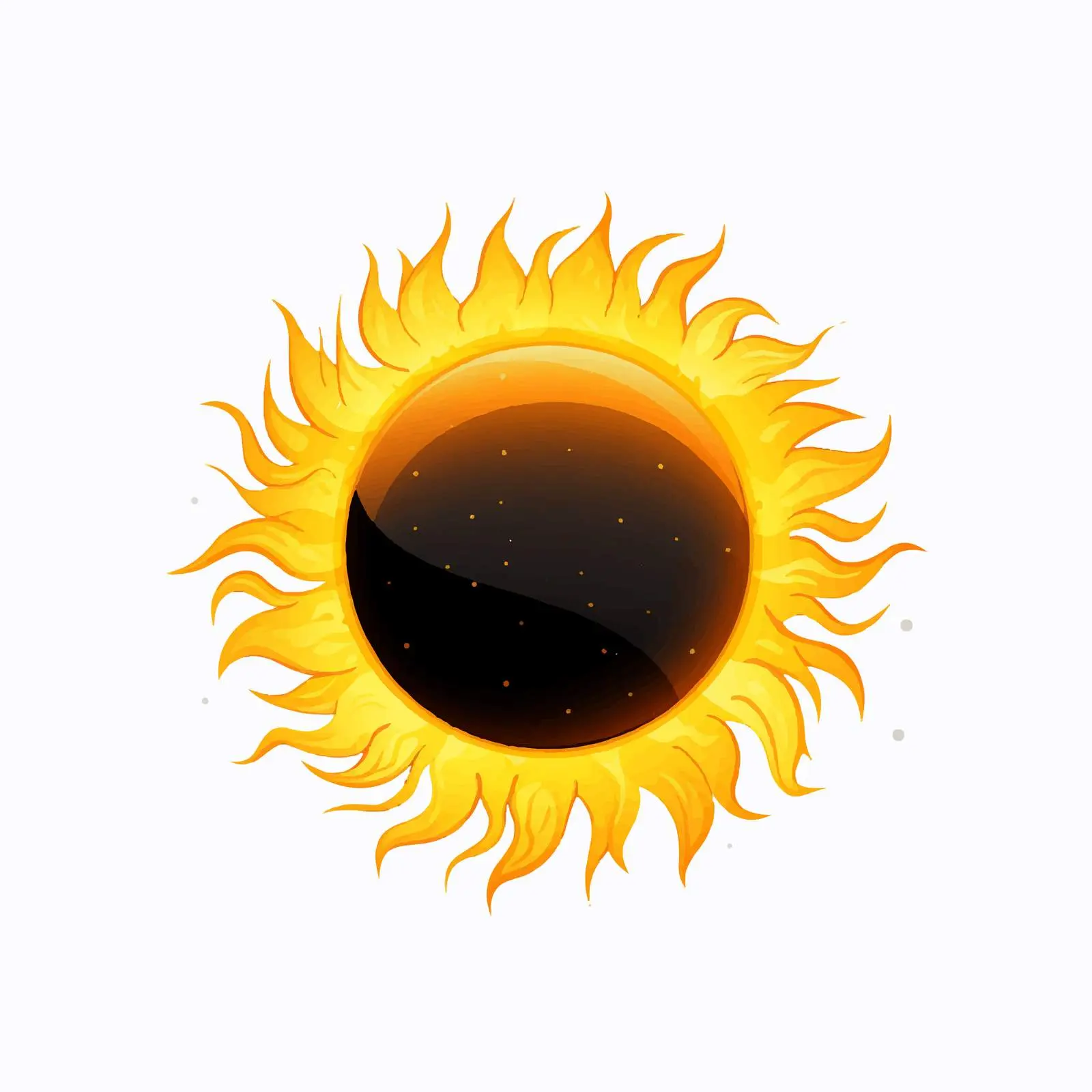 Solar Eclipse Vector Illustration on White Background — free download from Dotvec