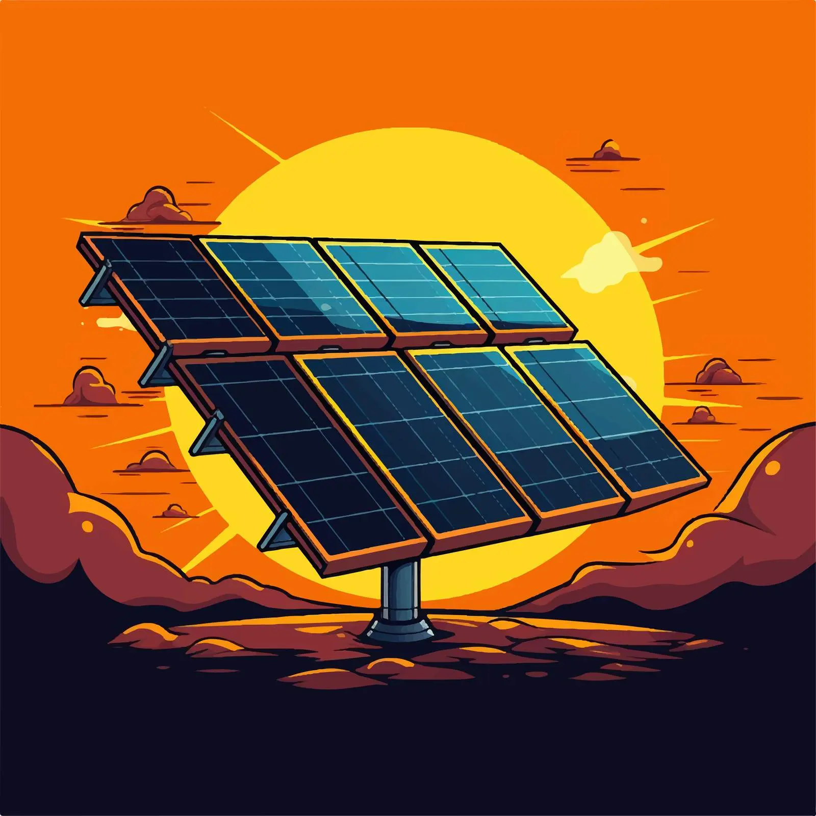 Solar Energy Design Vector Illustration – free solar power image from Dotvec