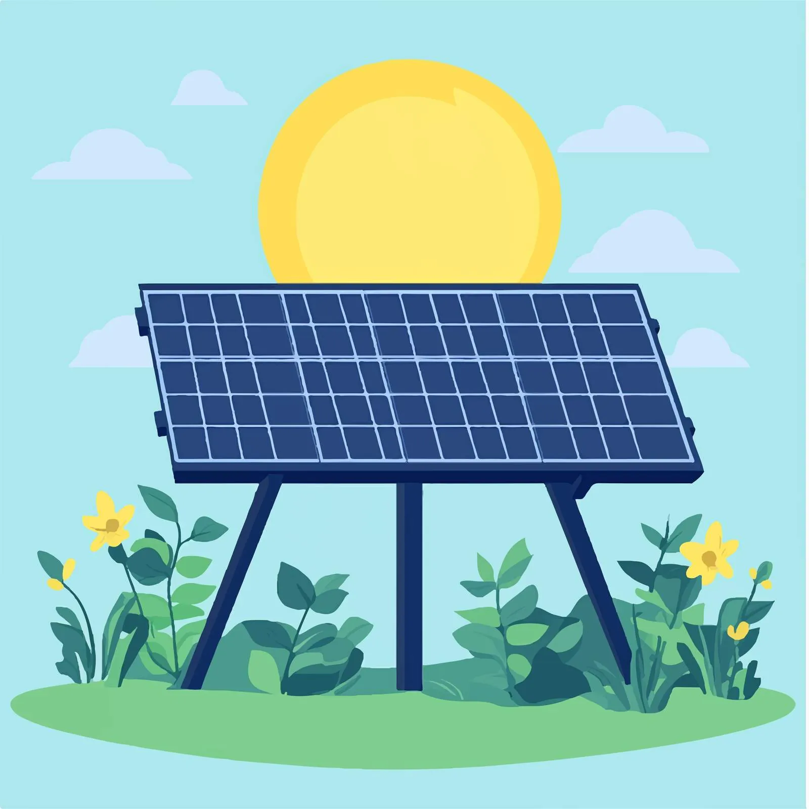 Solar Panel Renewable Energy Vector Illustration — free download from Dotvec