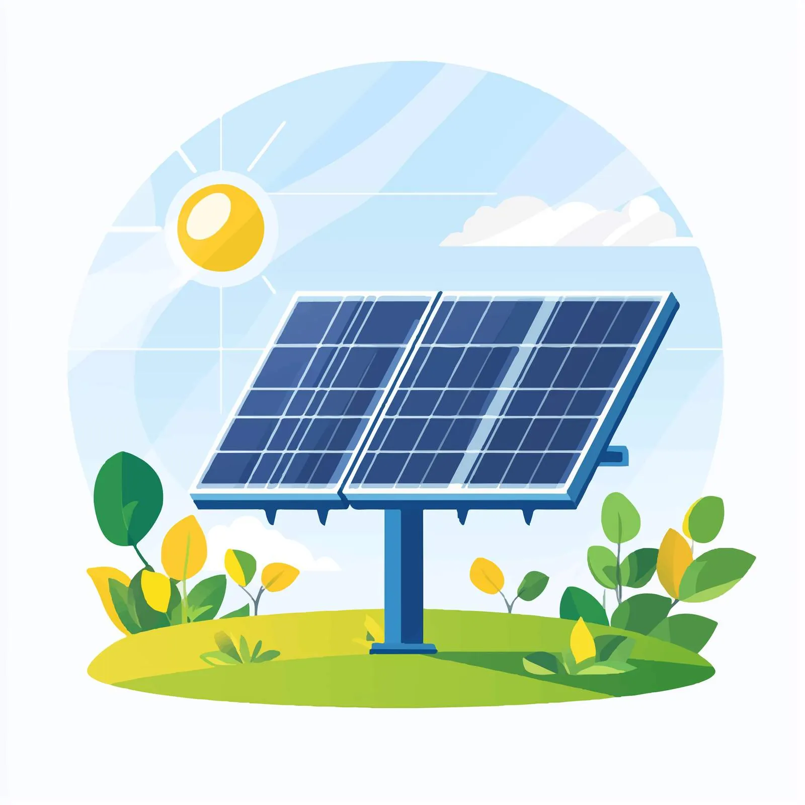 Solar Panel Renewable Energy Flat Vector Illustration — free download from Dotvec