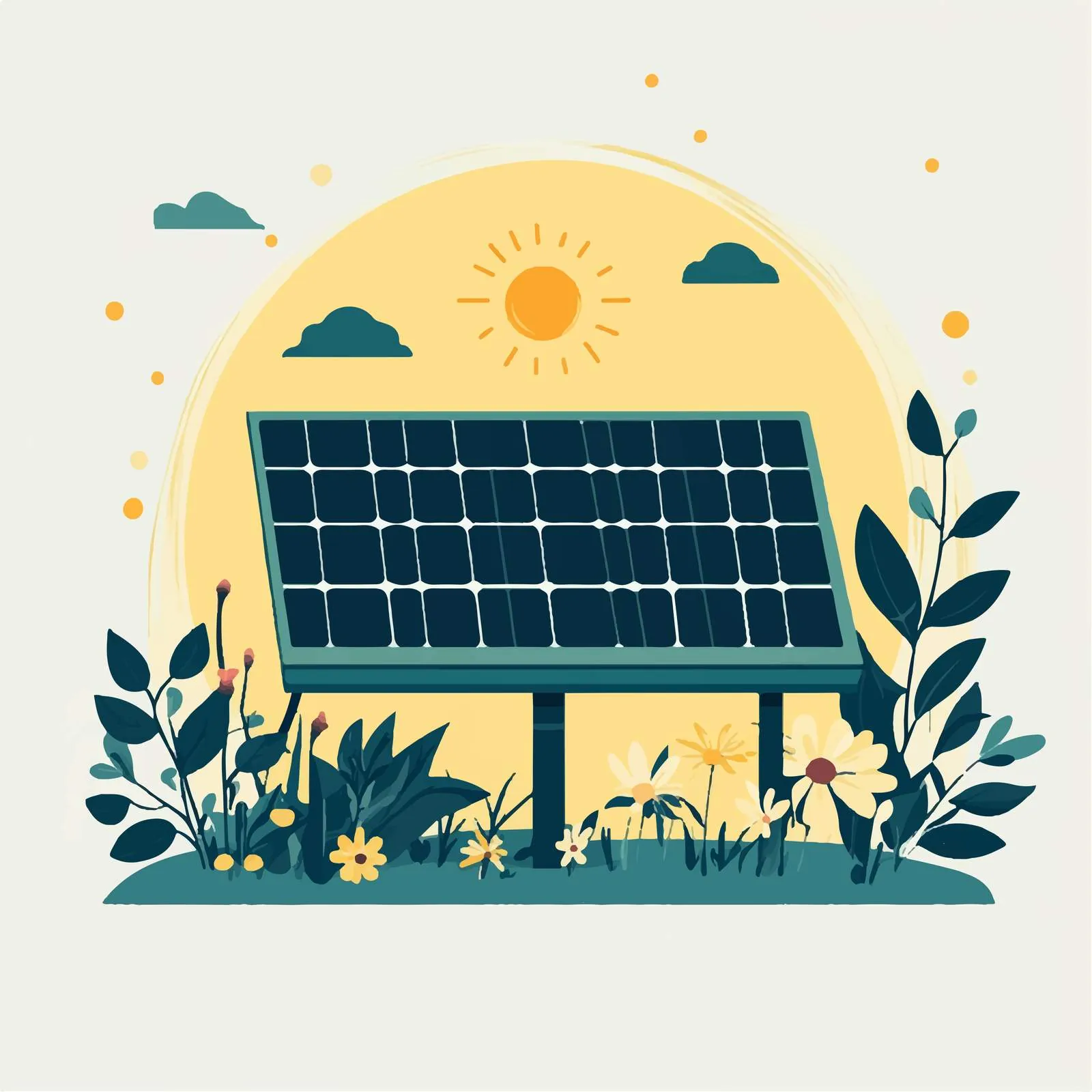 Solar Renewable Energy Eco-Friendly Vector Illustration – free photovoltaic image from Dotvec