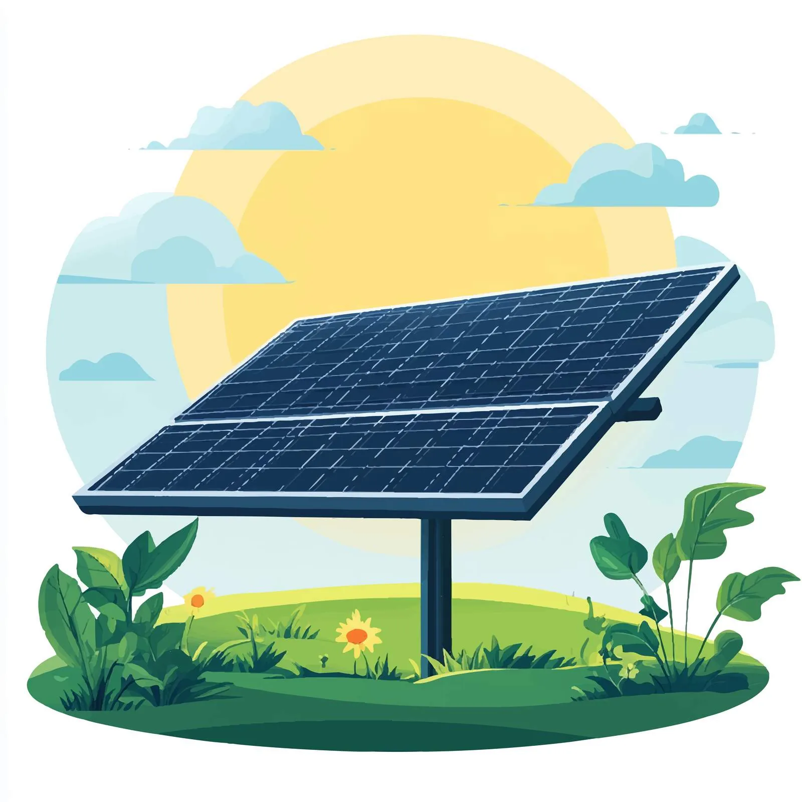 Solar Renewable Energy Vector Illustration – free photovoltaic image from Dotvec