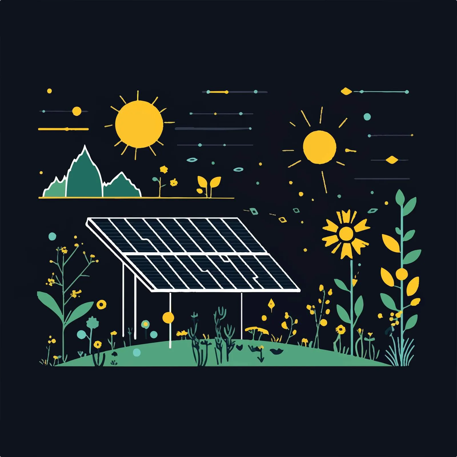 Solar Renewable Energy Economy Vector Illustration – free solar power image from Dotvec