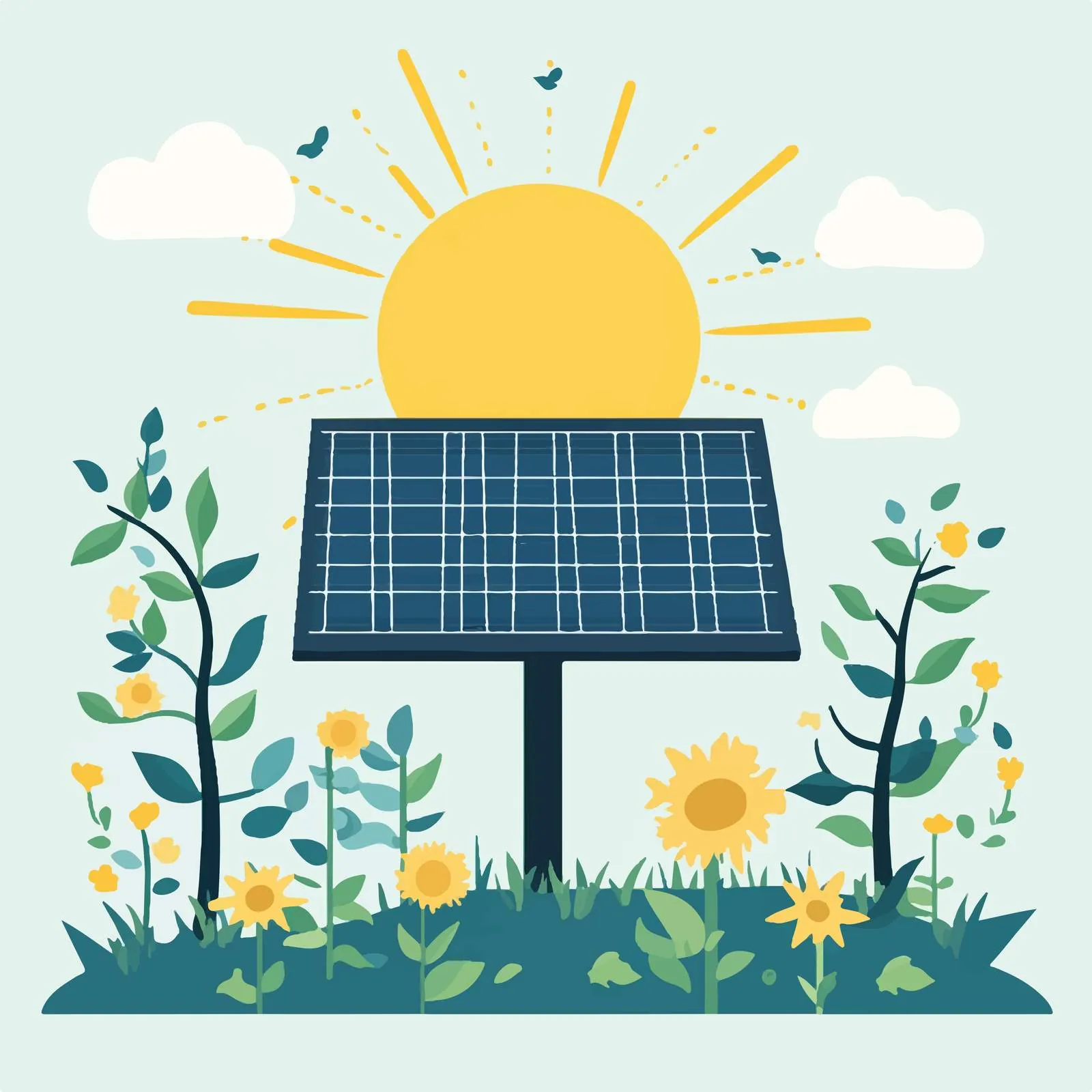 Solar Renewable Energy Vector Illustration — free download from Dotvec