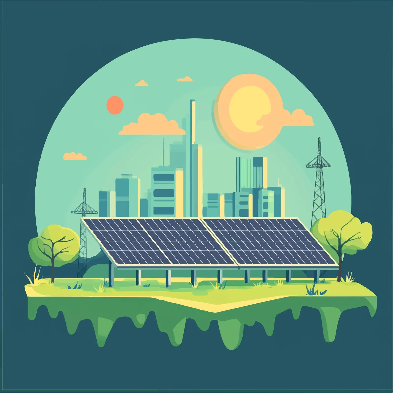 Flat Vector Illustration of Solar Renewable Energy — free download from Dotvec