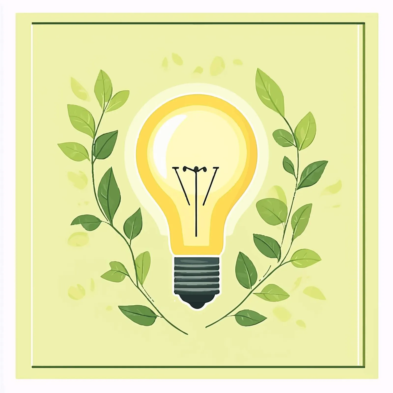 Solar Renewable Energy Green Bulb Vector Design – free power source image from Dotvec