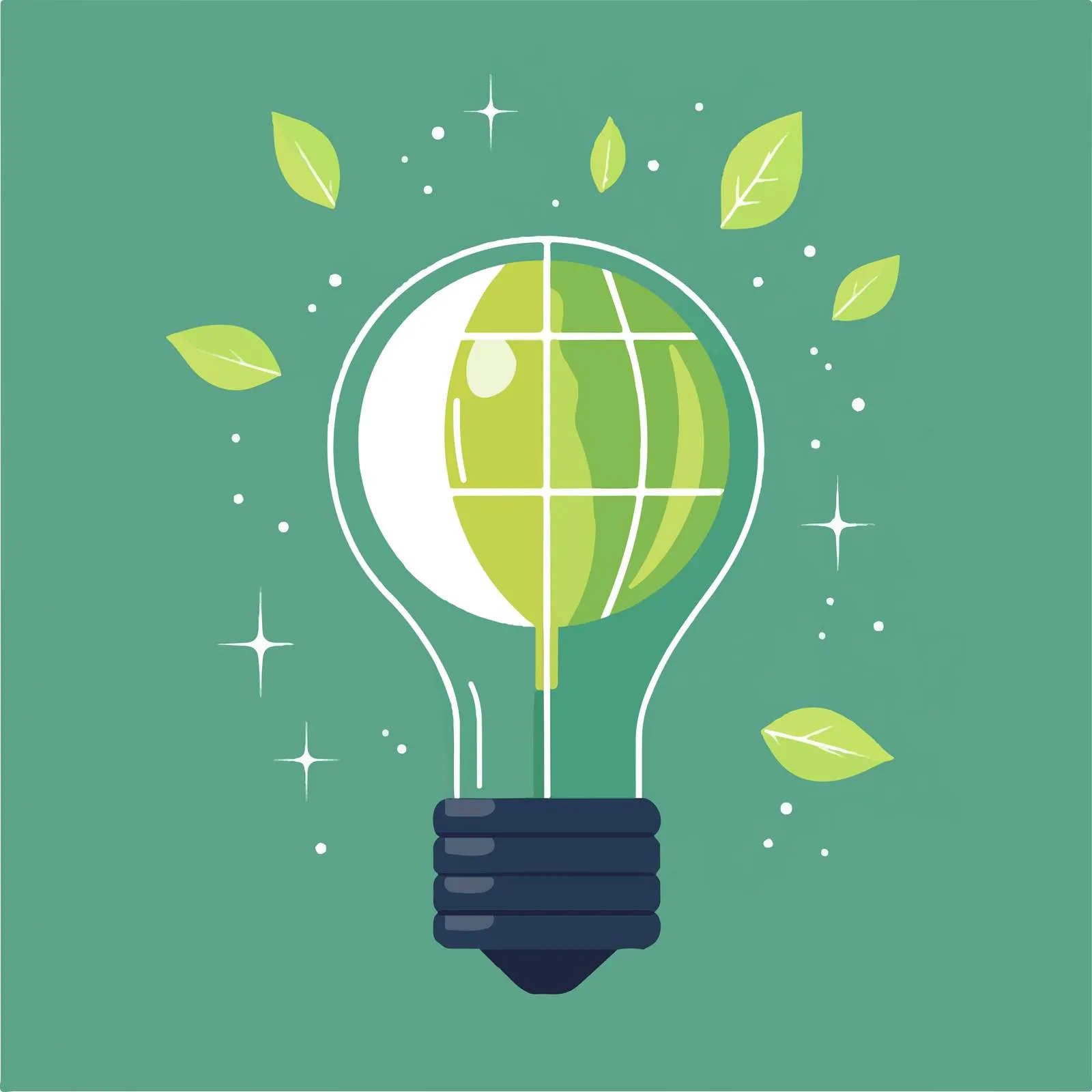 Solar Renewable Energy Green Bulb Vector Illustration – free power source image from Dotvec