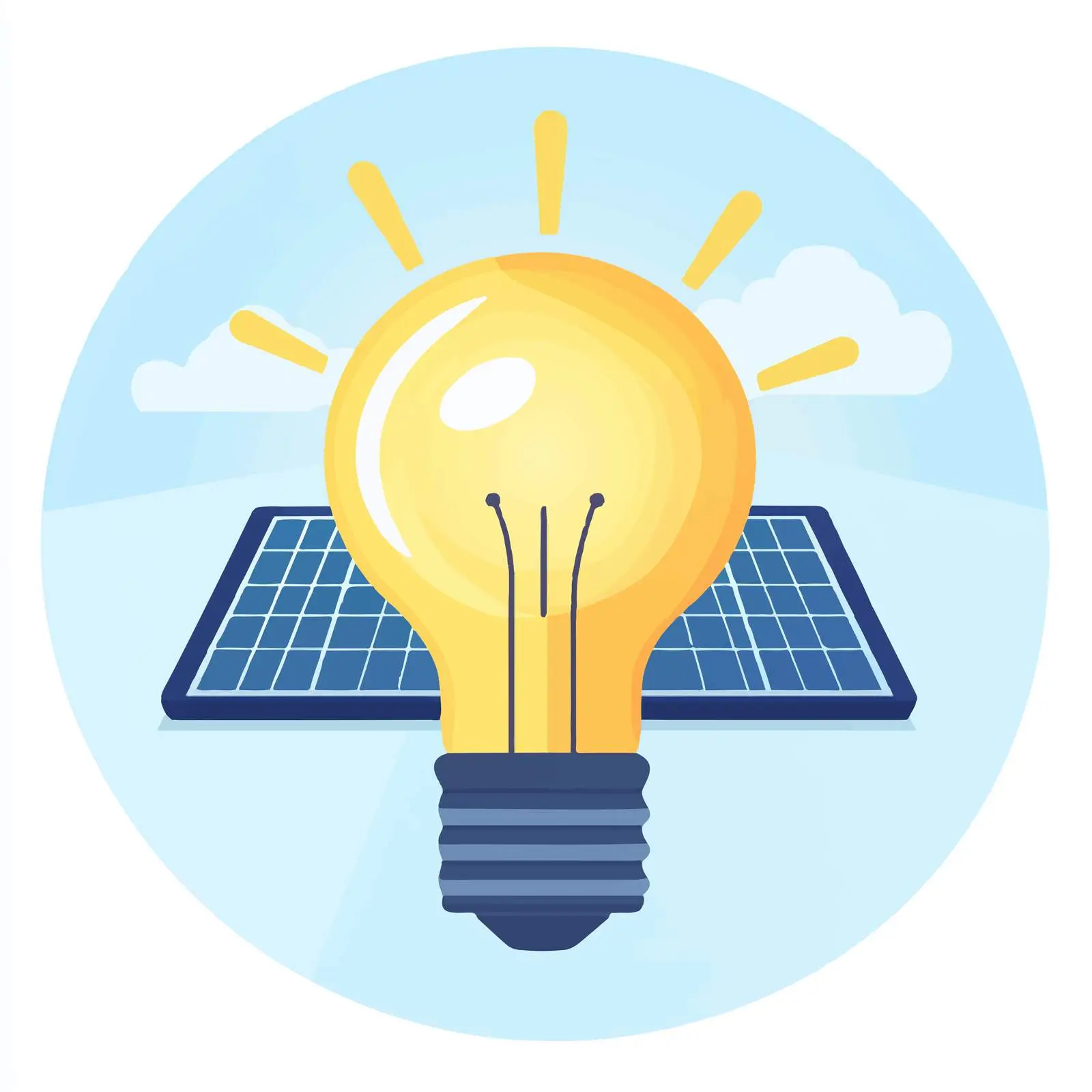 Solar Renewable Energy Light Bulb Illustration — free download from Dotvec