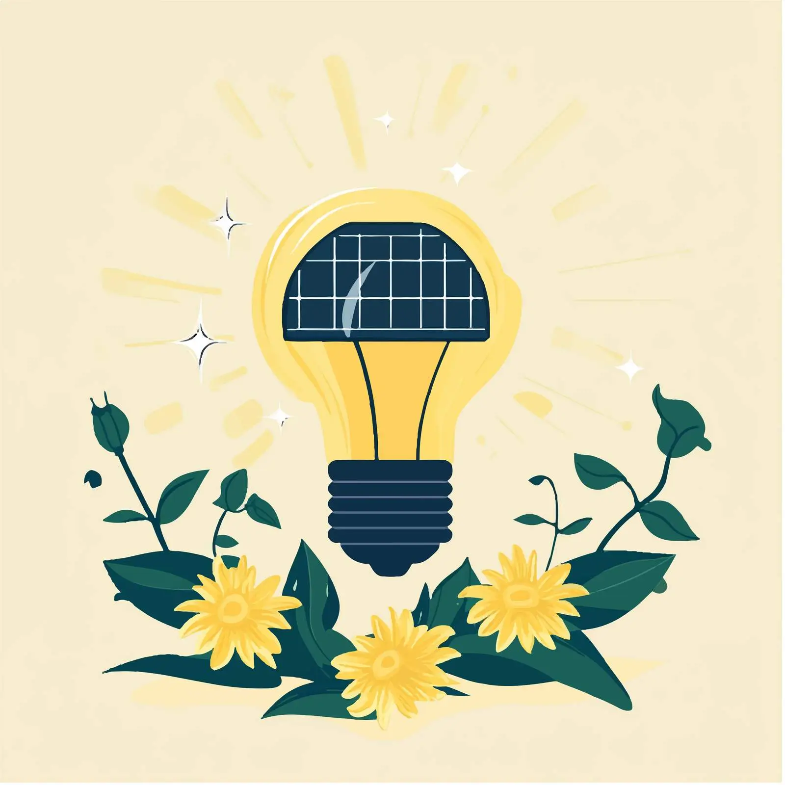 Eco-Friendly Solar Light Bulb Illustration — free download from Dotvec