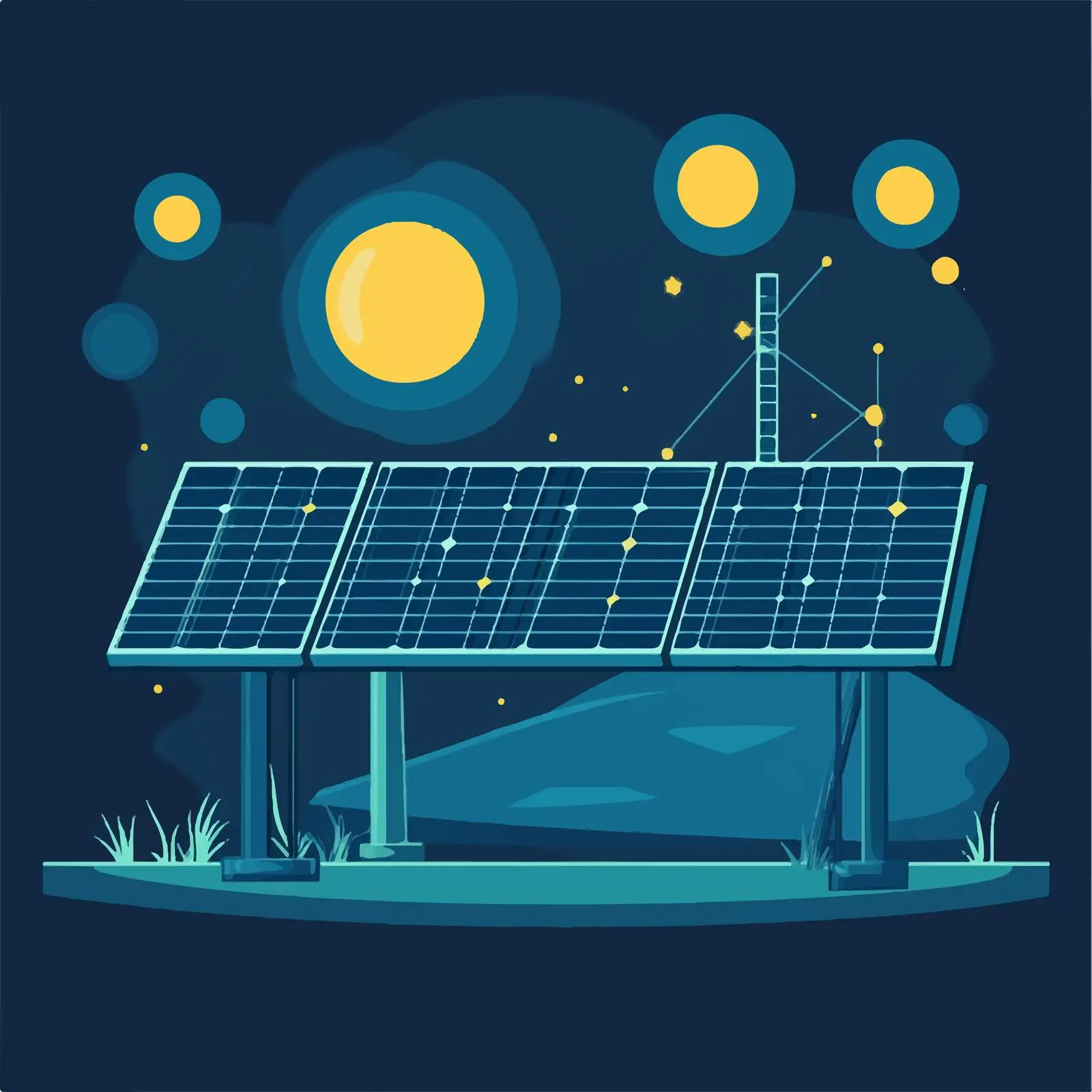 Solar Renewable Energy Vector Illustration — free download from Dotvec