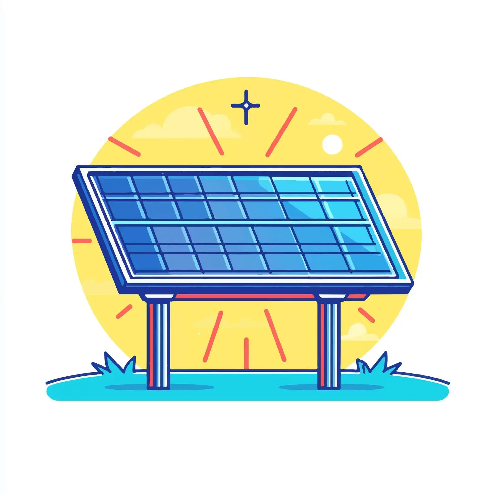 Flat Vector Illustration of Solar Renewable Energy Symbol — free download from Dotvec