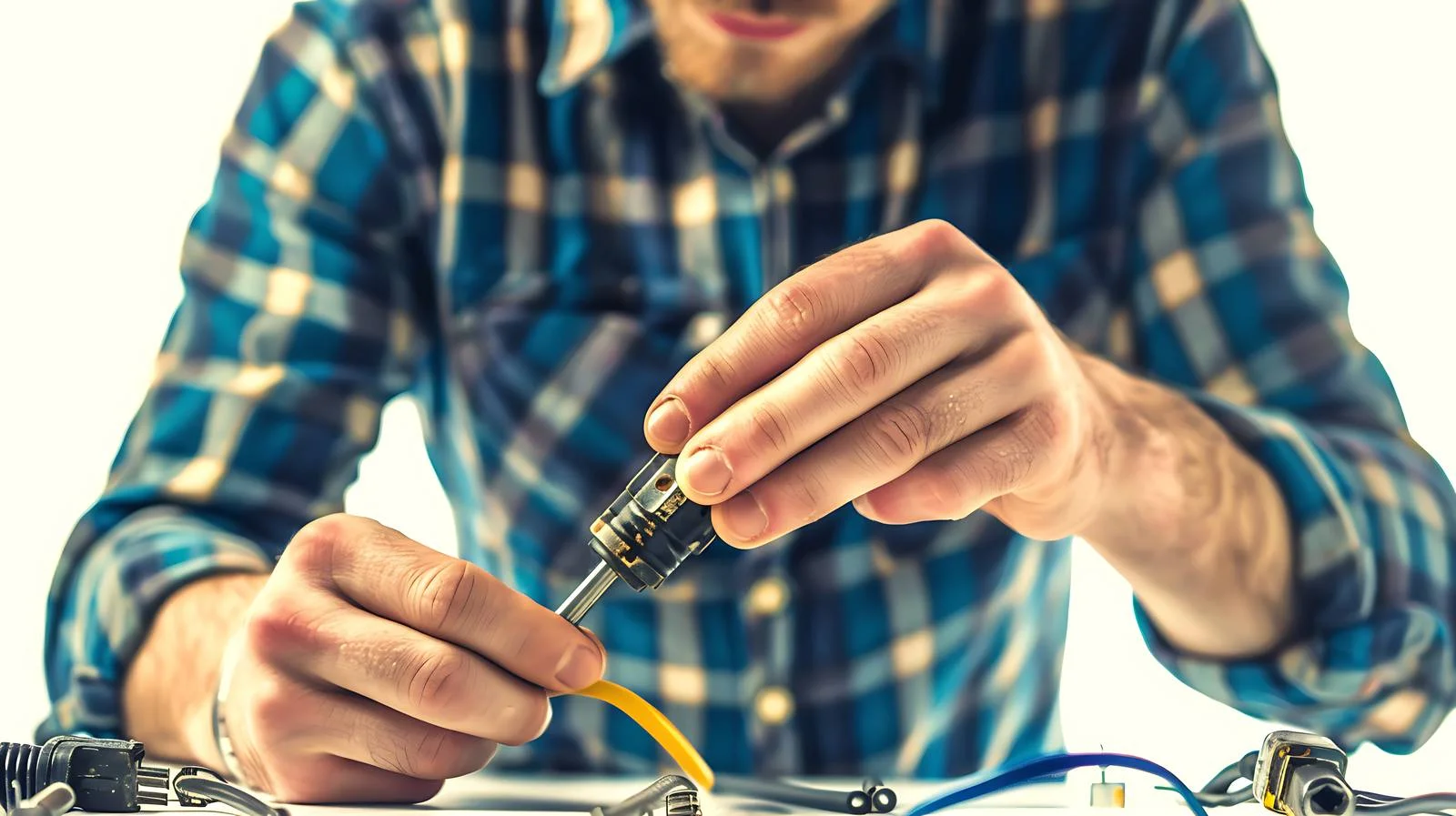 Precision Soldering Iron being Held, Isolated — free download from Dotvec