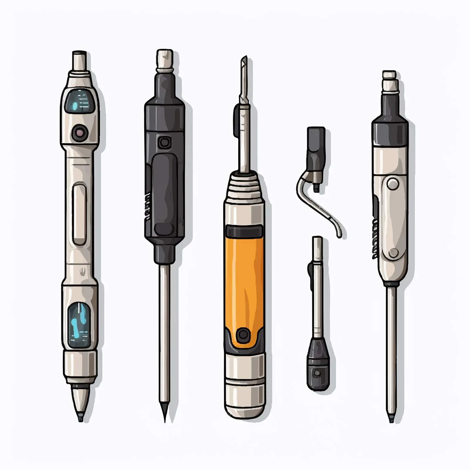 Soldering Iron Line Vector Illustration on White Background – free svg illustration image from Dotvec