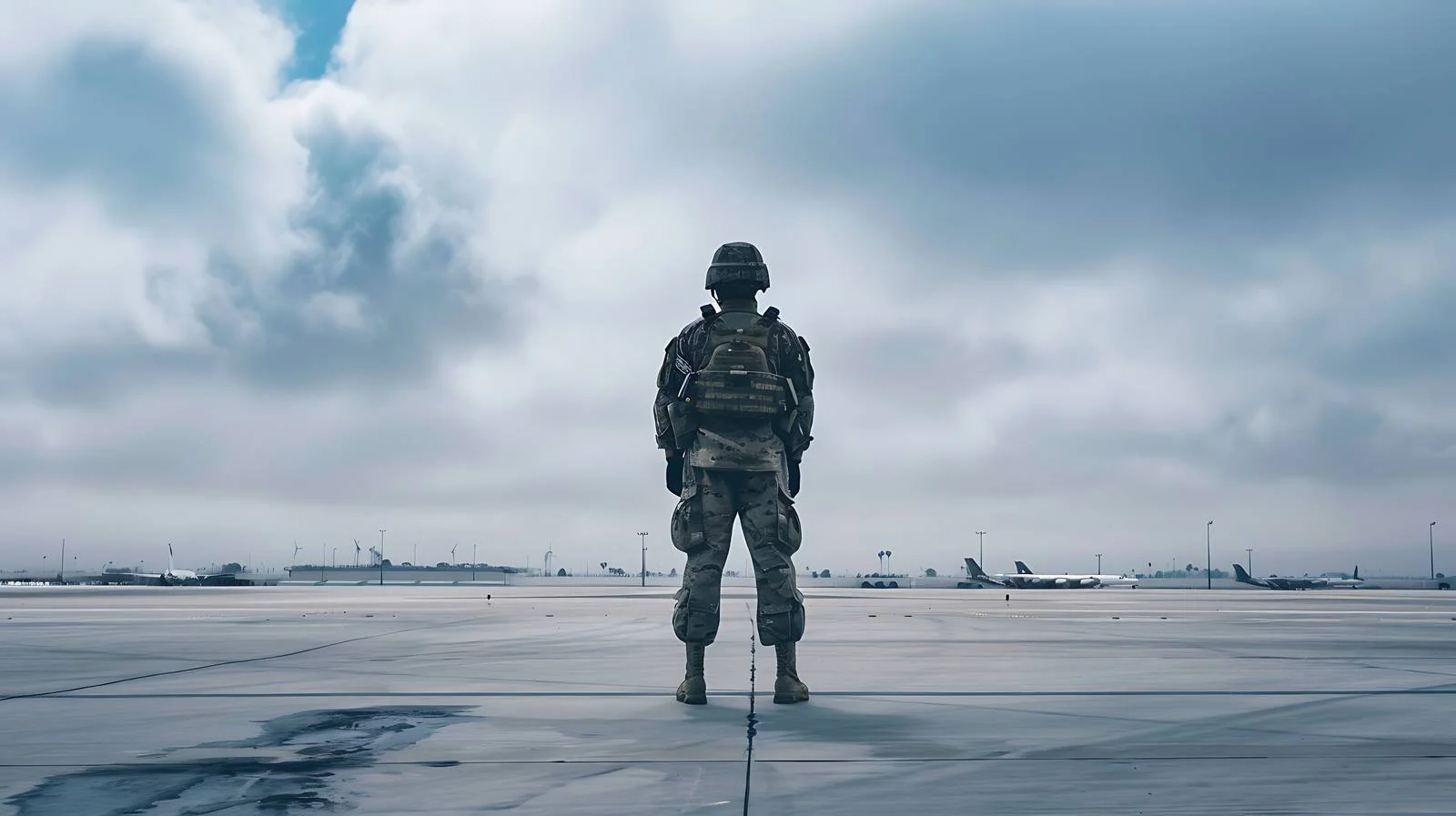 Military Soldier on Tarmac at Miramar — free download from Dotvec