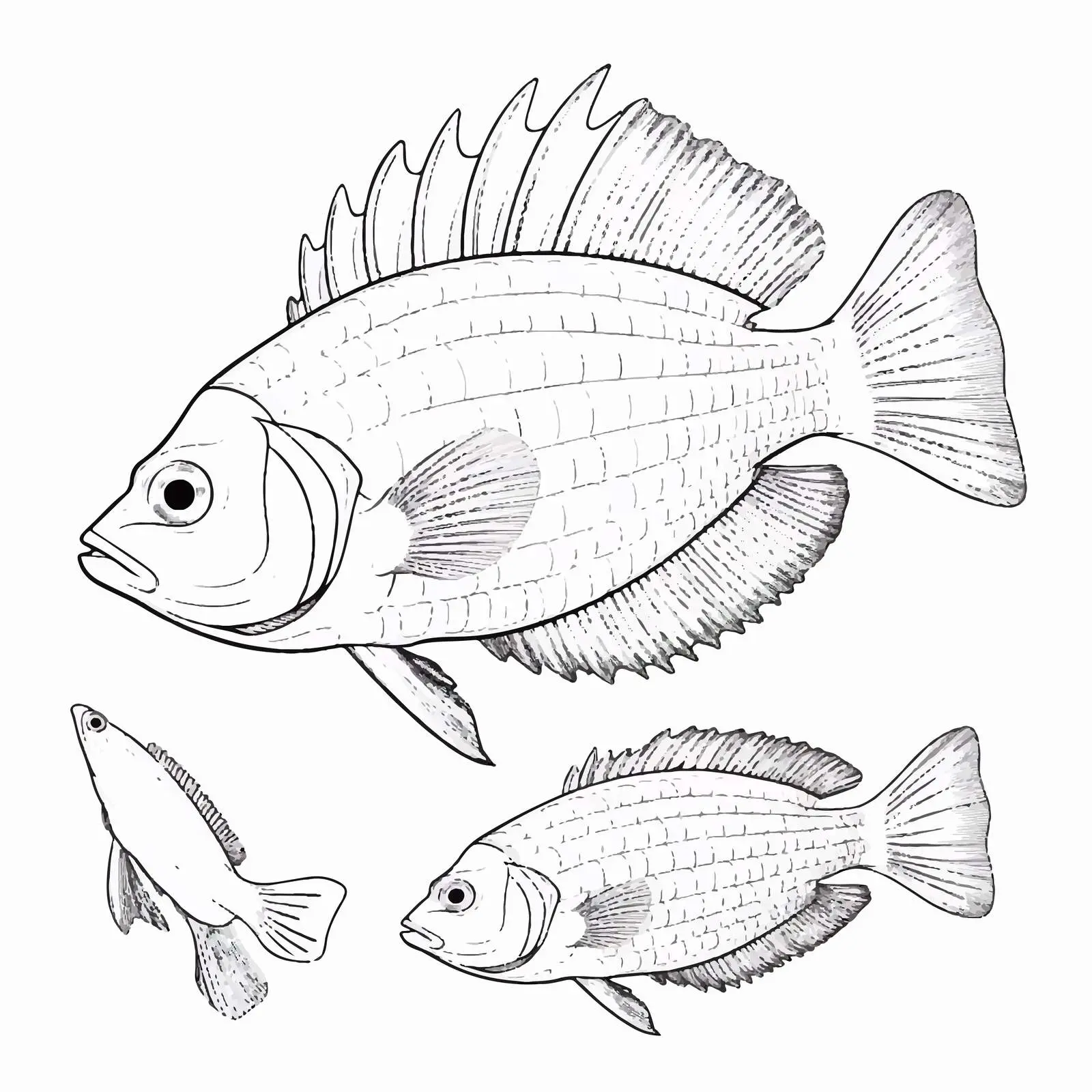 Sole Fish Vector Sketch on White Background – free marine illustrations image from Dotvec
