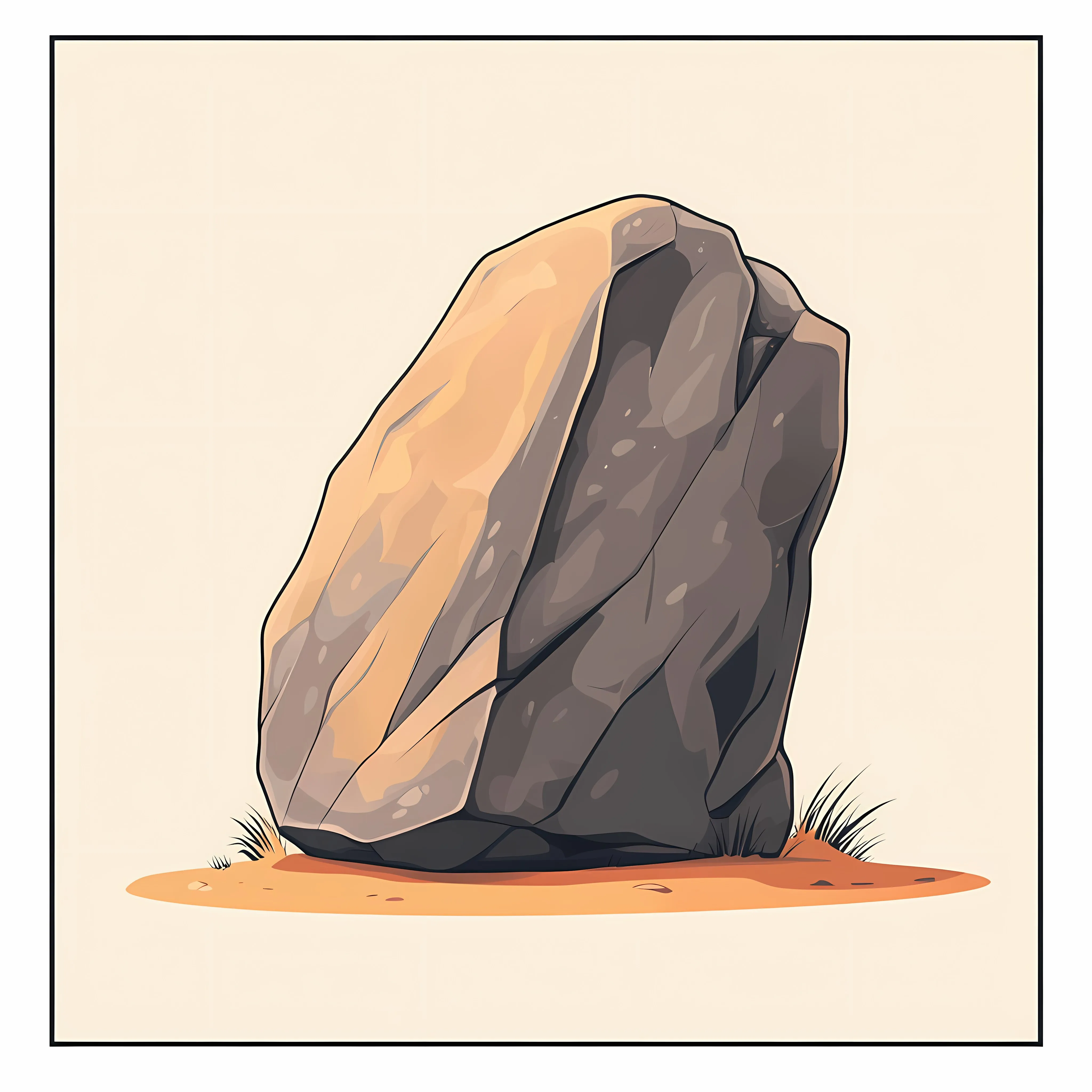 Solid Stone Cartoon Flat Vector Illustration — free download from Dotvec